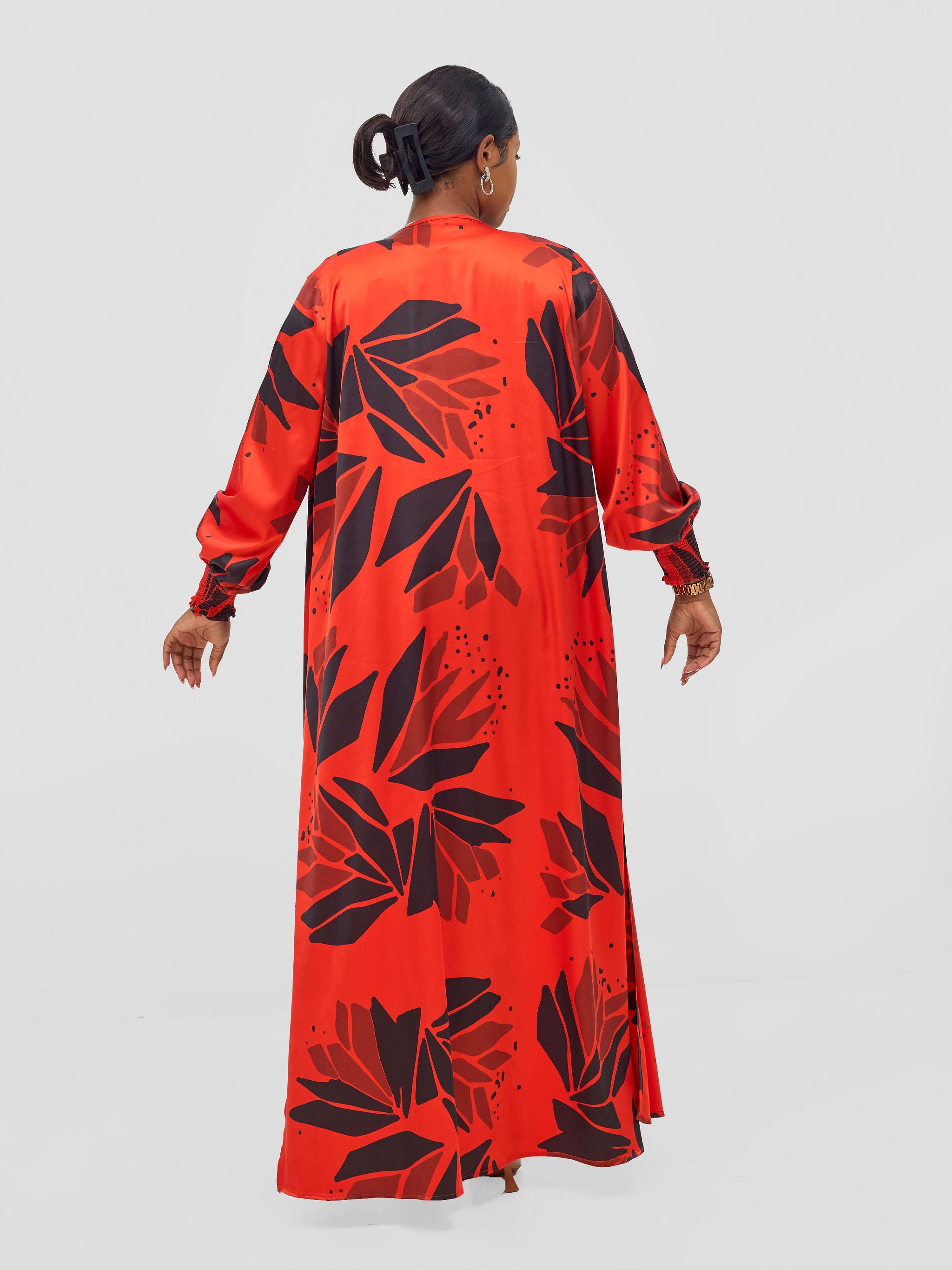 Vivo Ayah Kimono - Orange / Black Tullu Print