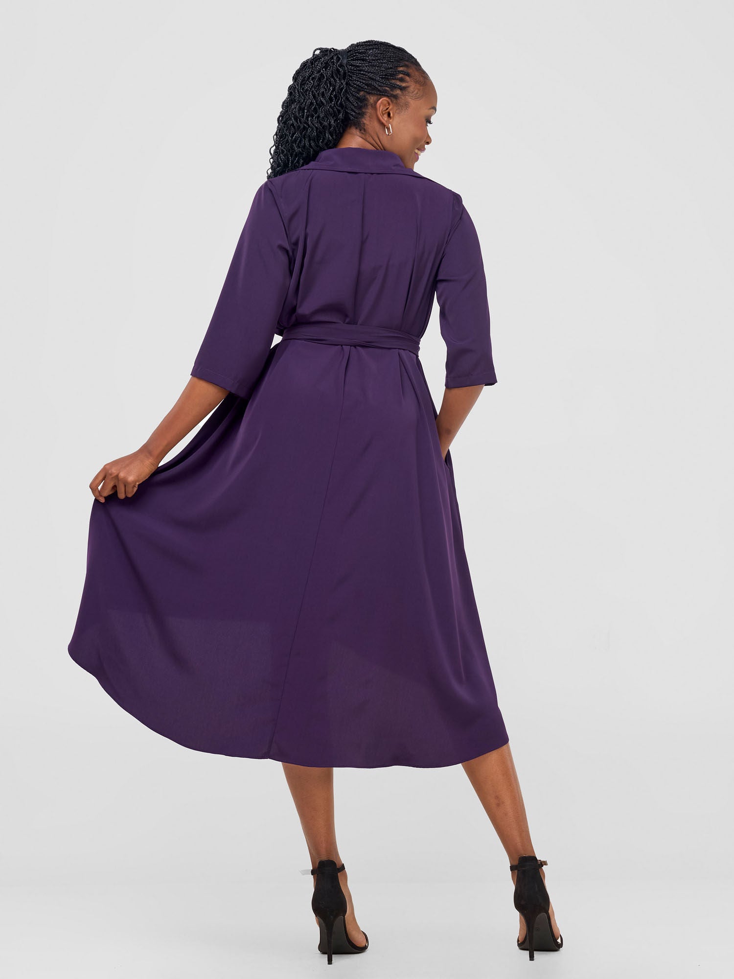 Vivo Yumi High Low Shirt Dress - Blue Berry