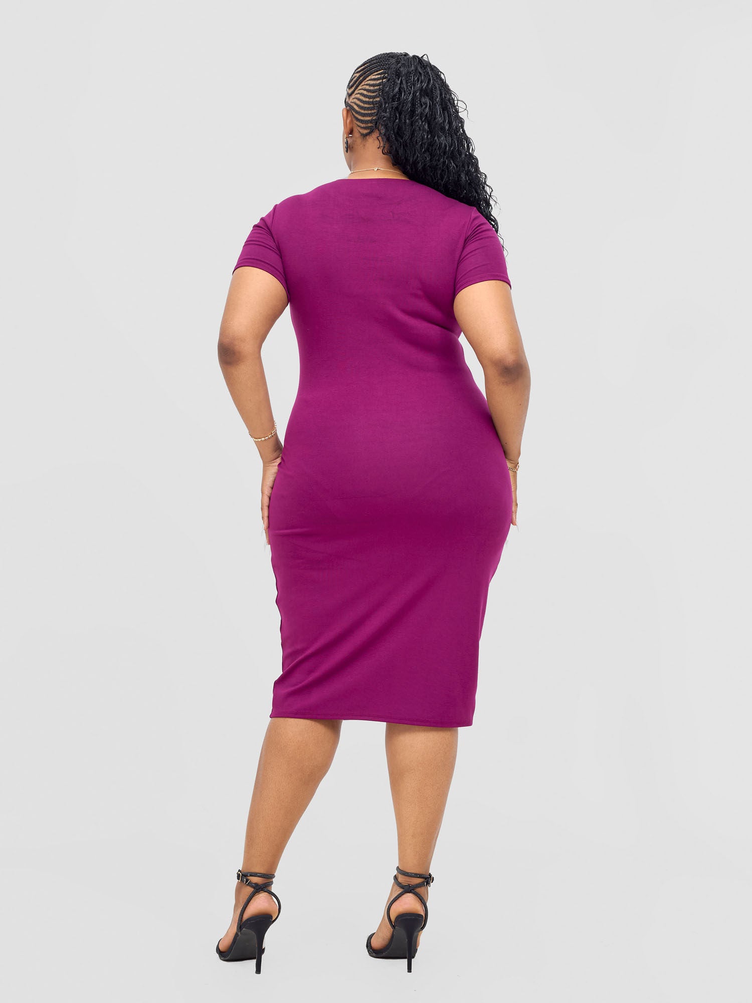Vivo Leila Short Sleeve Bodycon - Burgundy
