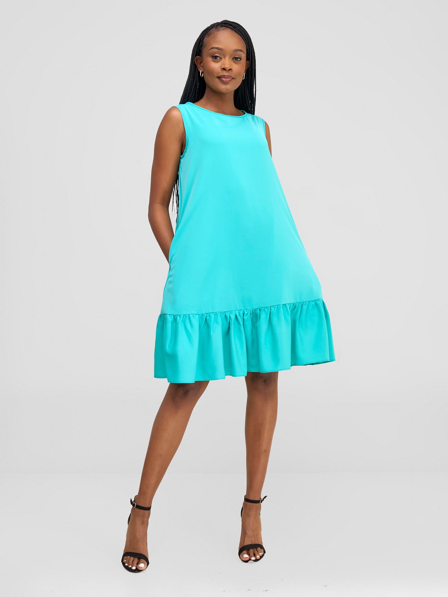 Vivo Dalia Sleeveless Gathered Tent Dress - Sea Green | Vivo Fashion Group Kenya Vivo Dalia Sleeveless Gathered Tent Dress - Sea Green | Vivo Fashion Group Kenya