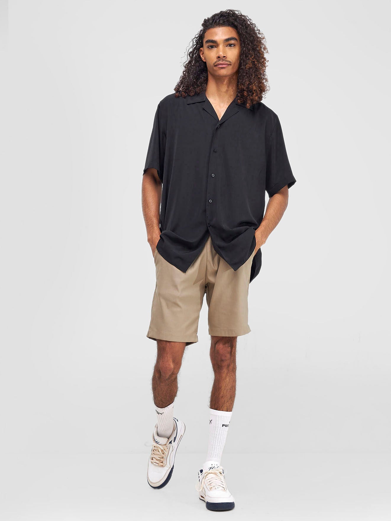 Zoya Shani Men's Drawstring Shorts - Taupe