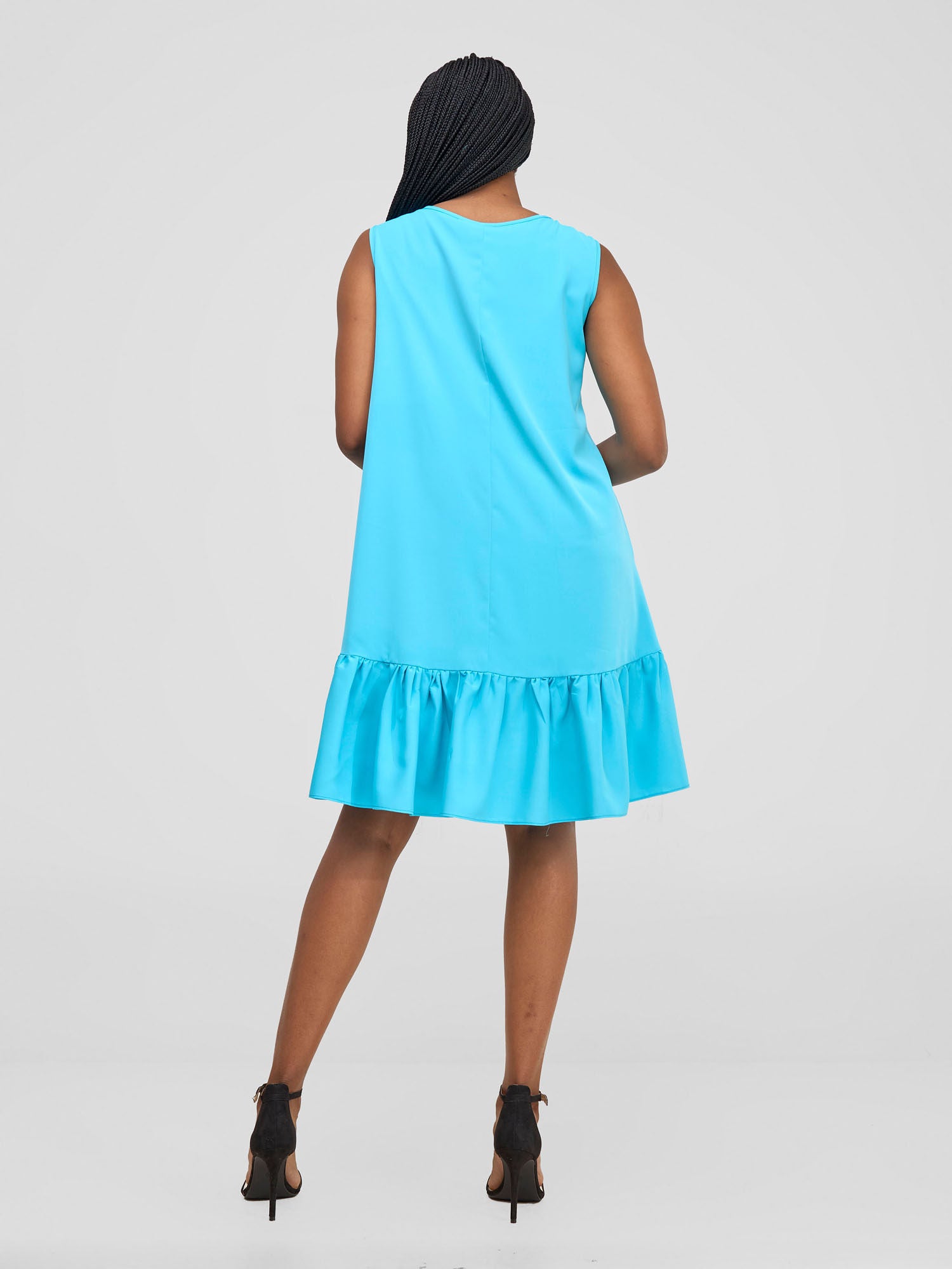 Vivo Dalia Sleeveless Gathered Tent Dress - Light Blue