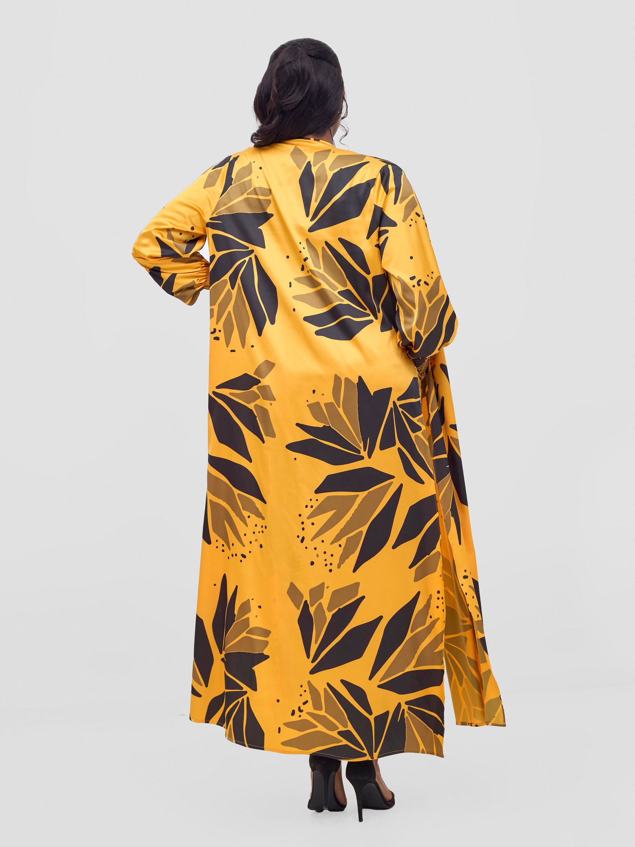 Vivo Ayah Kimono - Mustard / Black Tullu Print