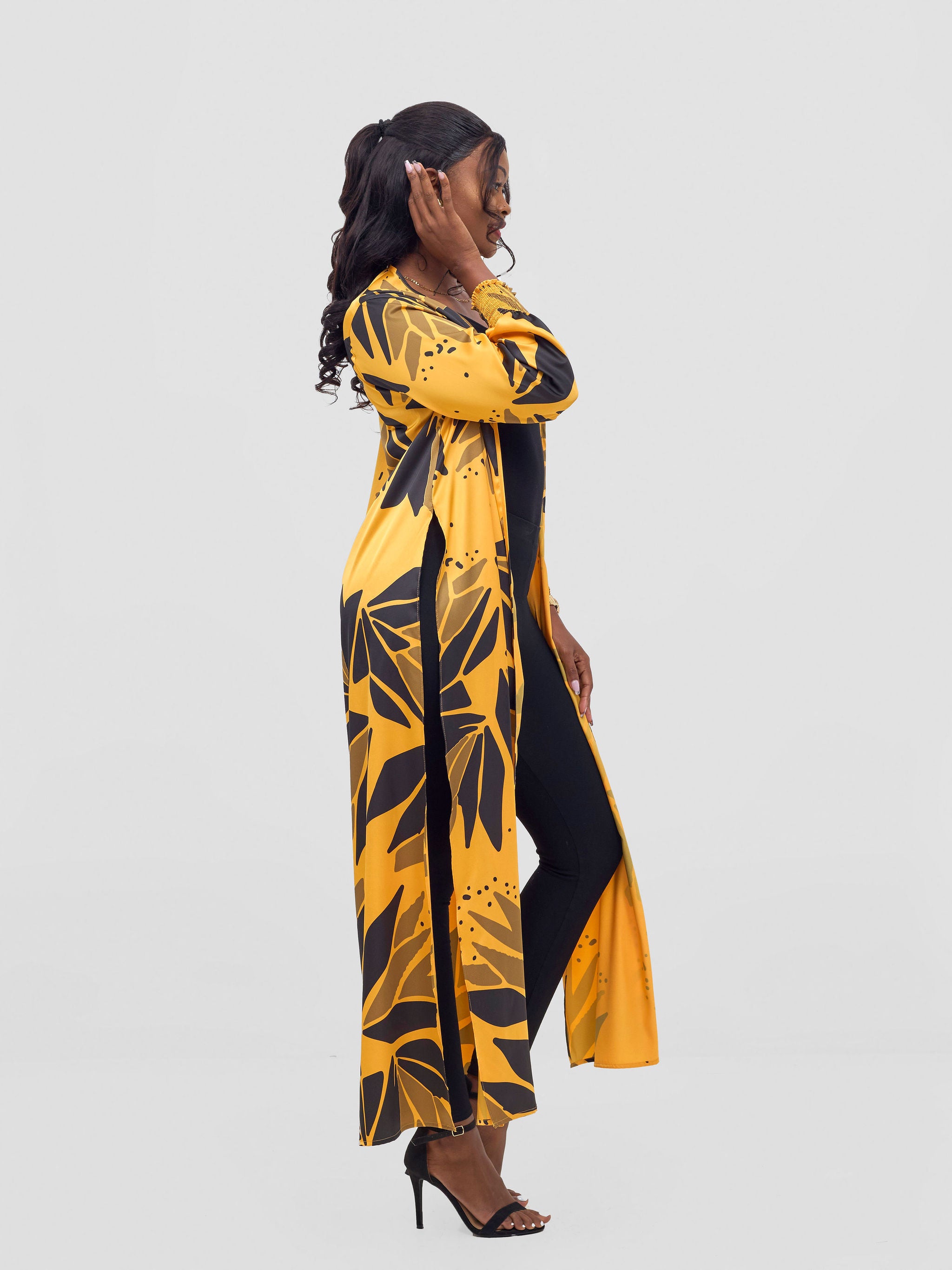 Vivo Ayah Kimono - Mustard / Black Tullu Print