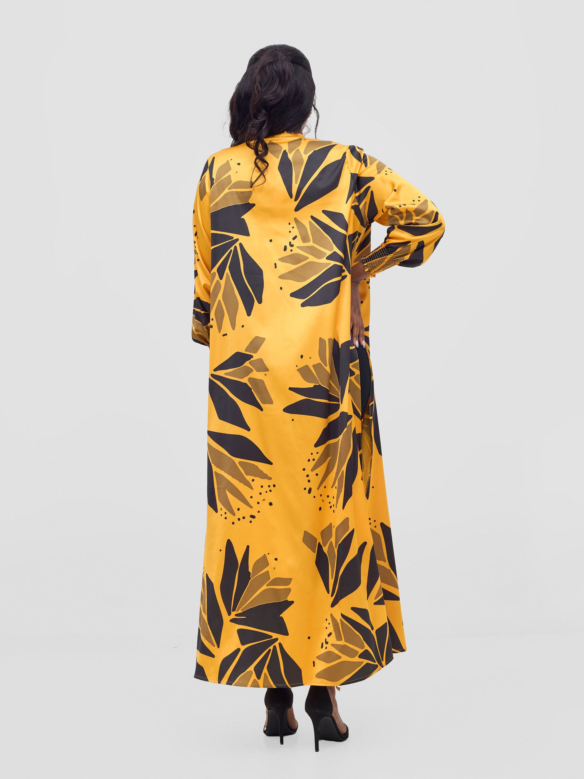 Vivo Ayah Kimono - Mustard / Black Tullu Print
