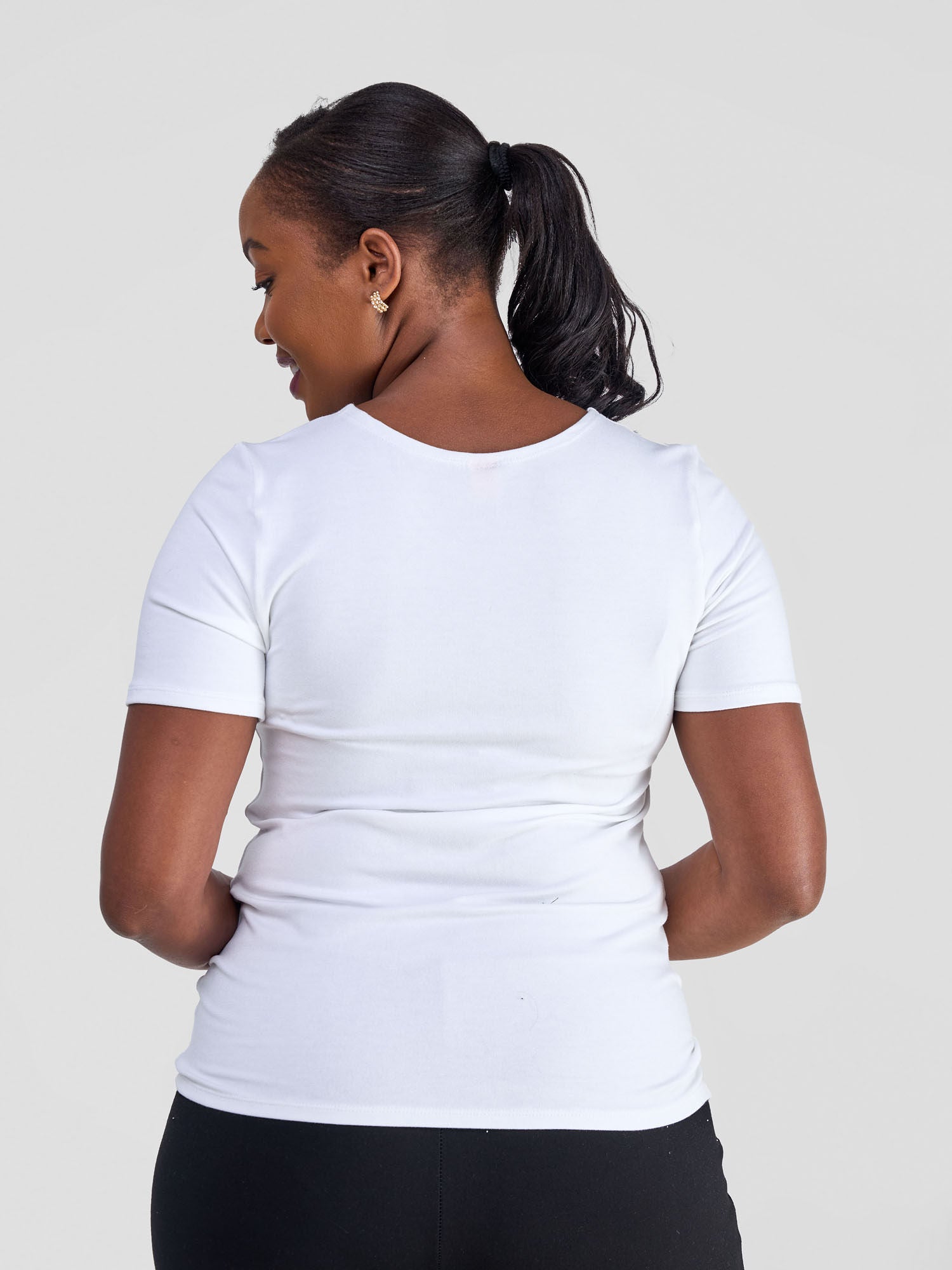 Vivo Basic Short Sleeve Top - White