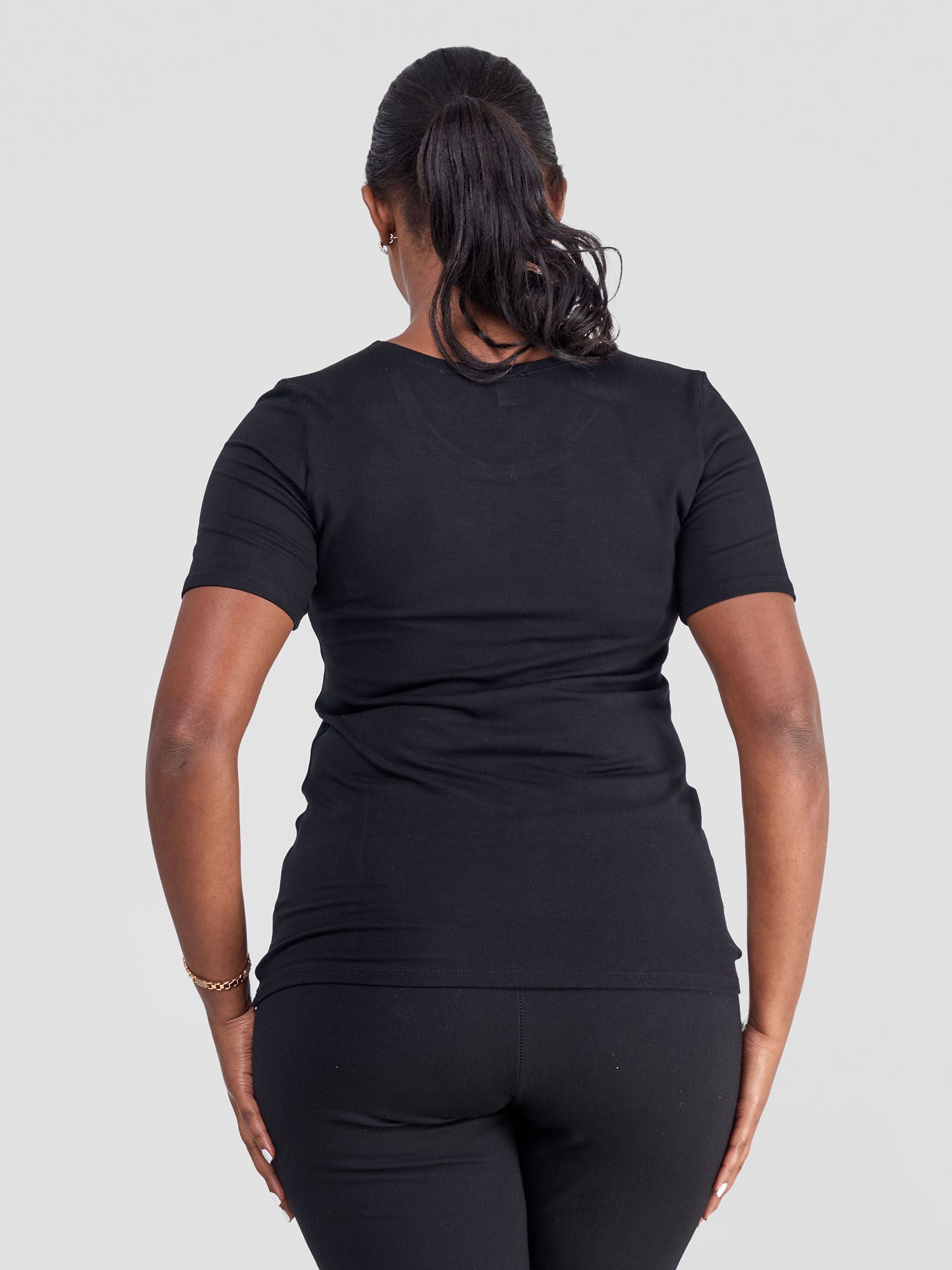Vivo Basic Short Sleeve Top - Black