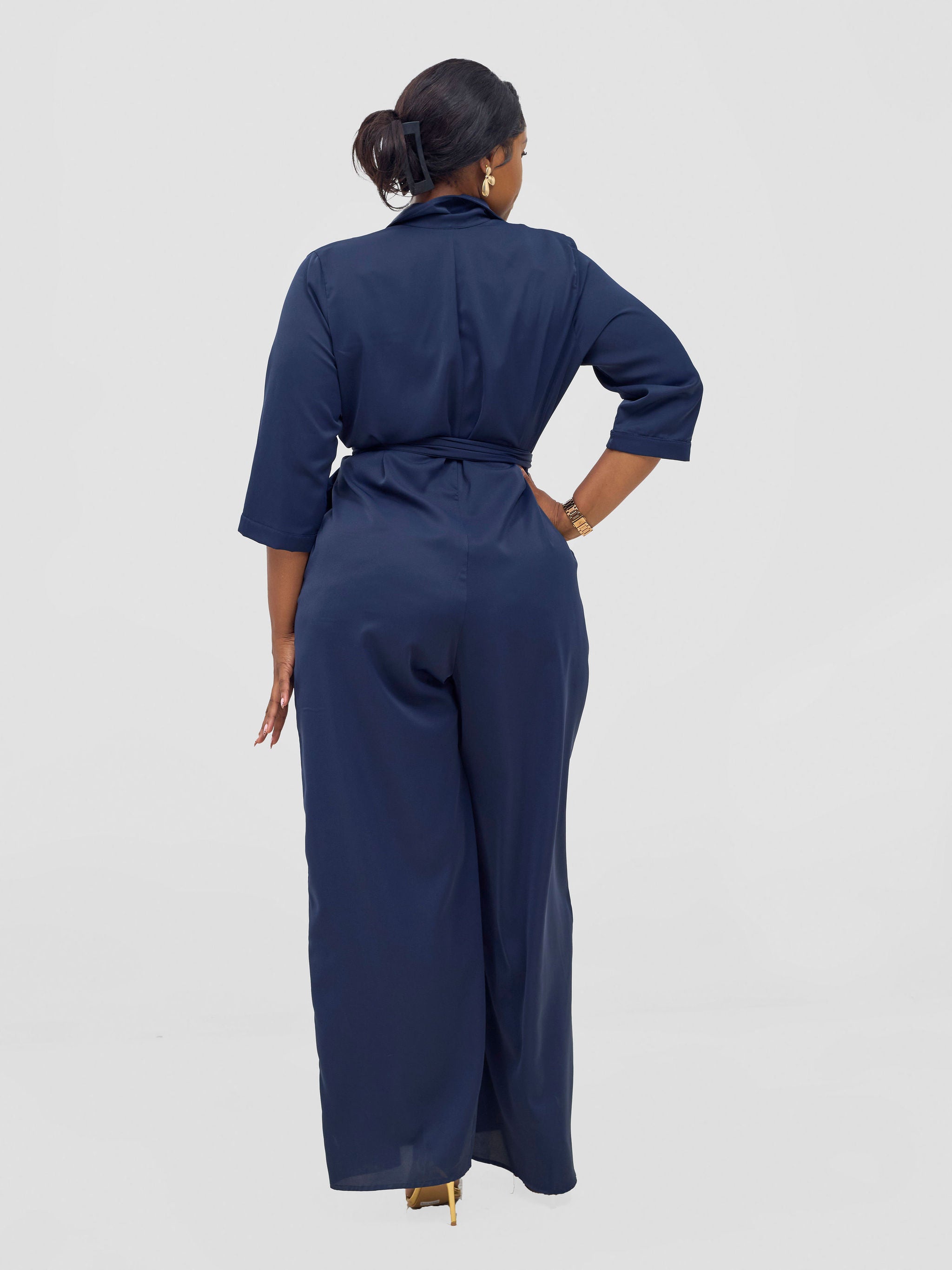 Vivo Ayah 3/4 Sleeve Jumpsuit - Navy