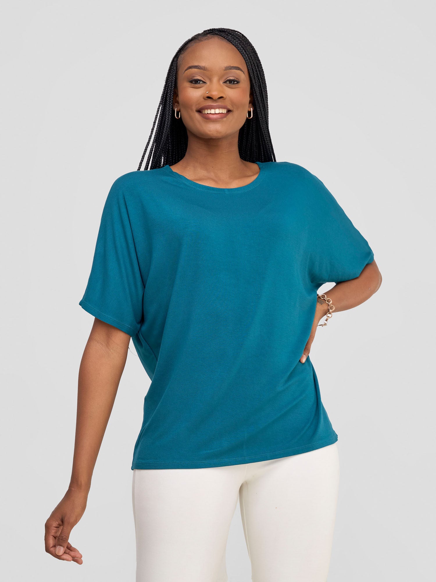 Vivo Basic Sienna Jersey Top -  Deep Teal