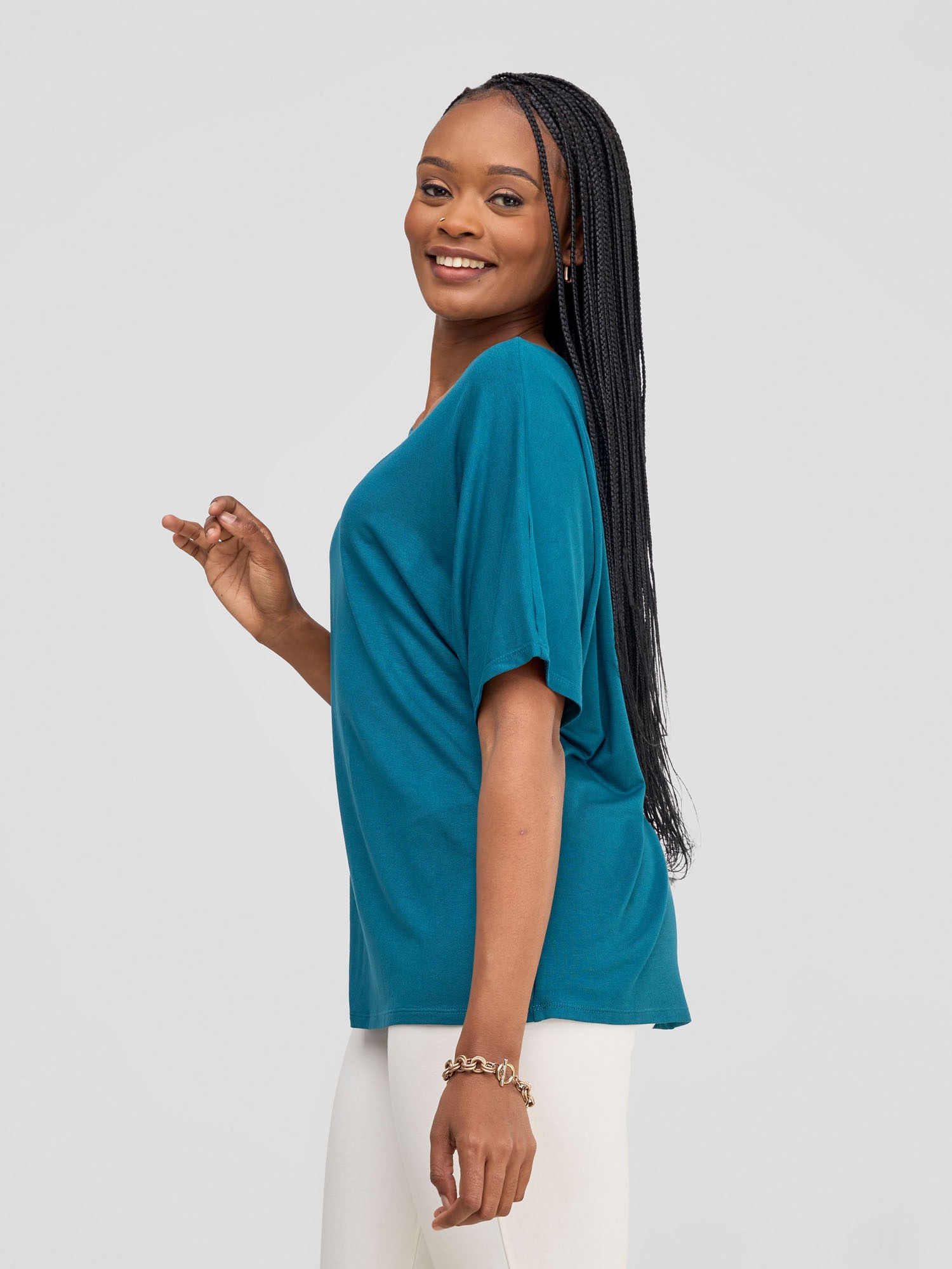 Vivo Basic Sienna Jersey Top -  Deep Teal