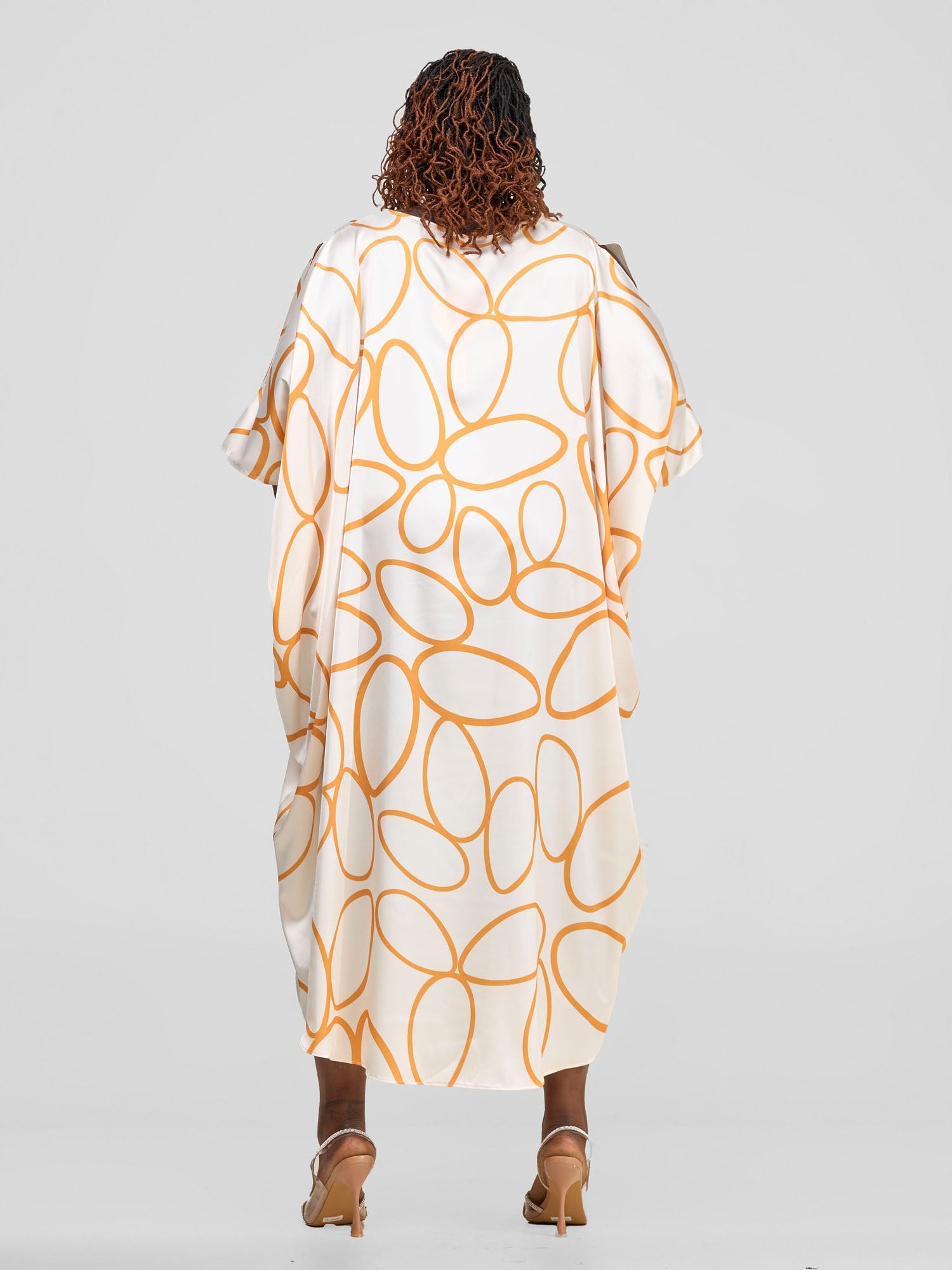 Vivo Satin High Low Top - White Koto Print