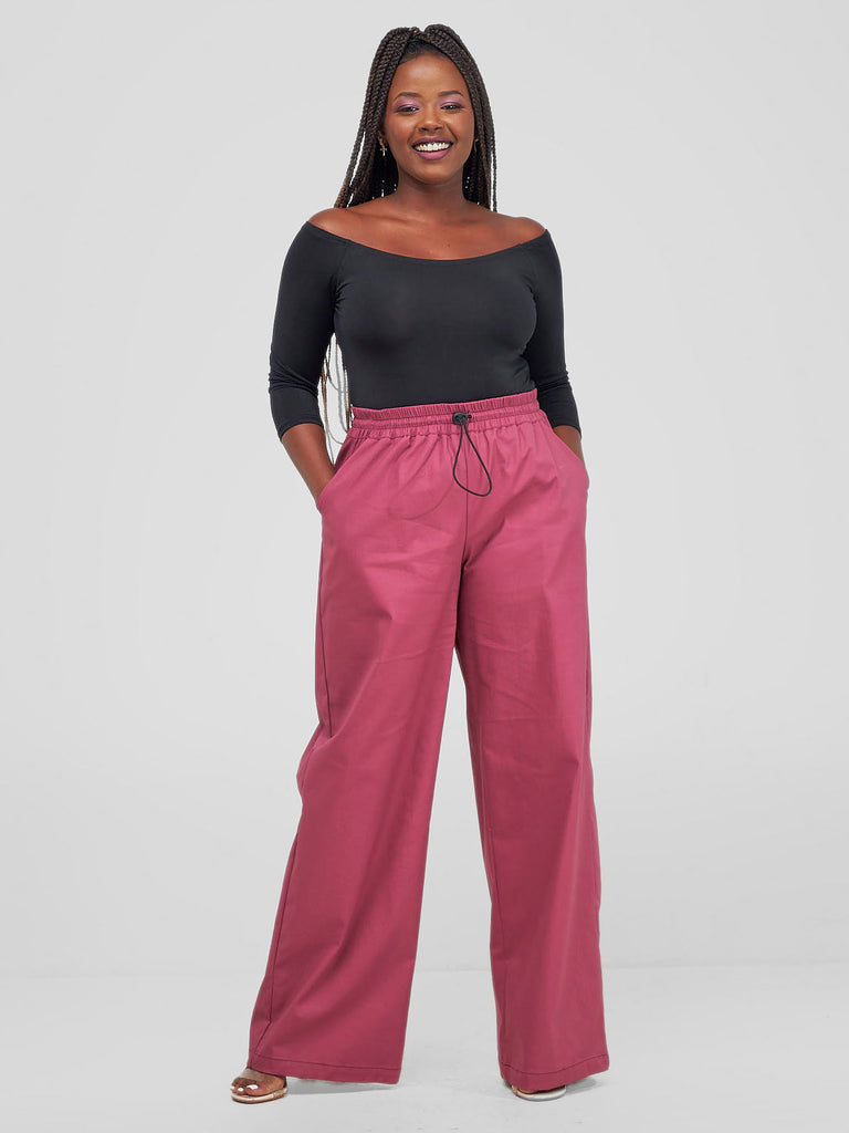 Zoya Yuni Wide Leg Pants - Dusty Pink