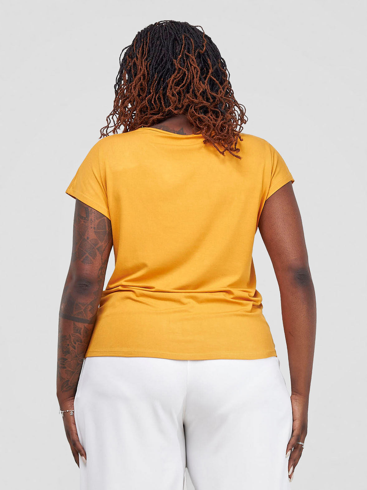 Vivo Basic Drop Shoulder Top - Mustard