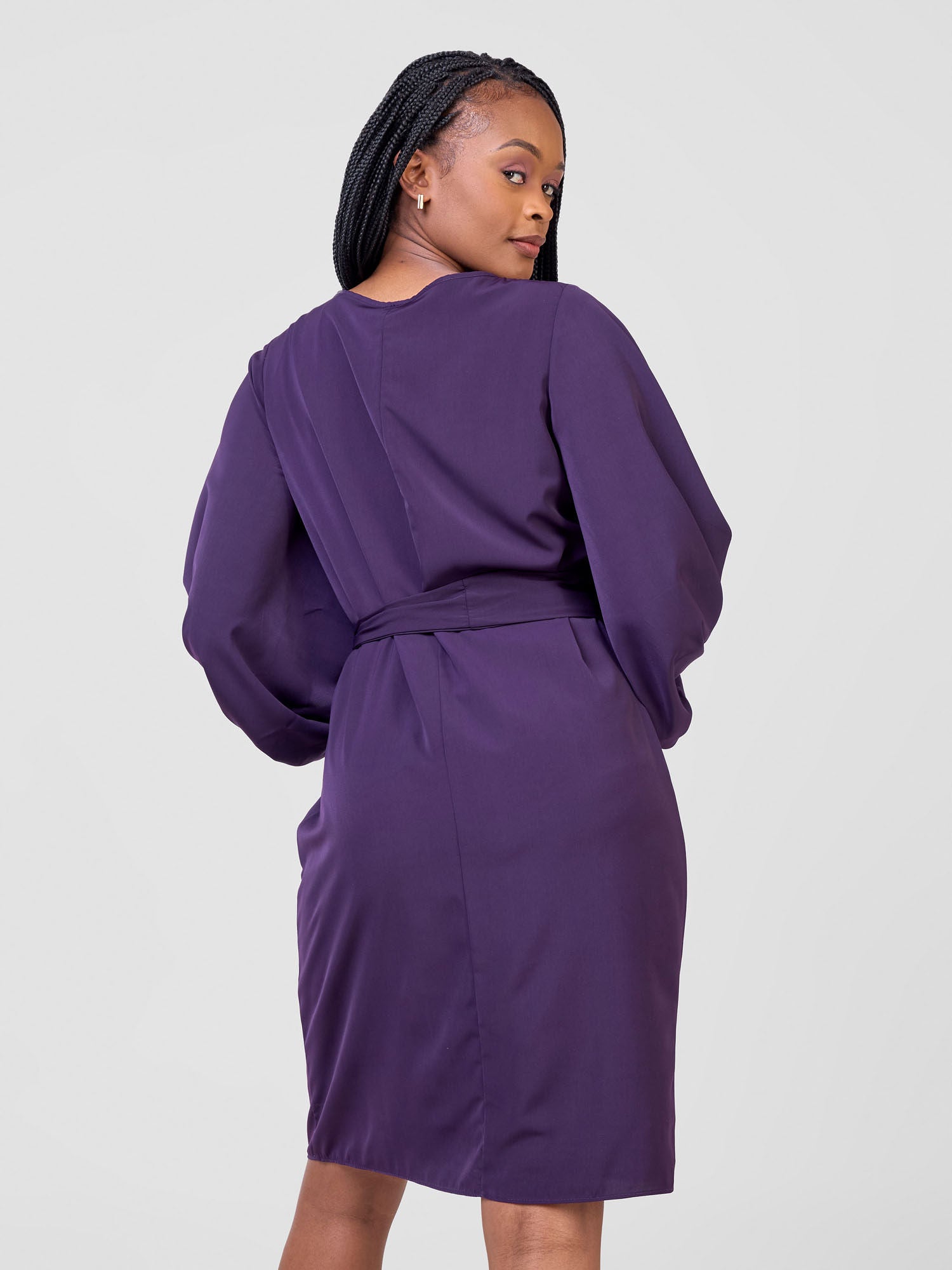 Vivo Zaria Cowl Sleeve Shift Dress - Blue Berry