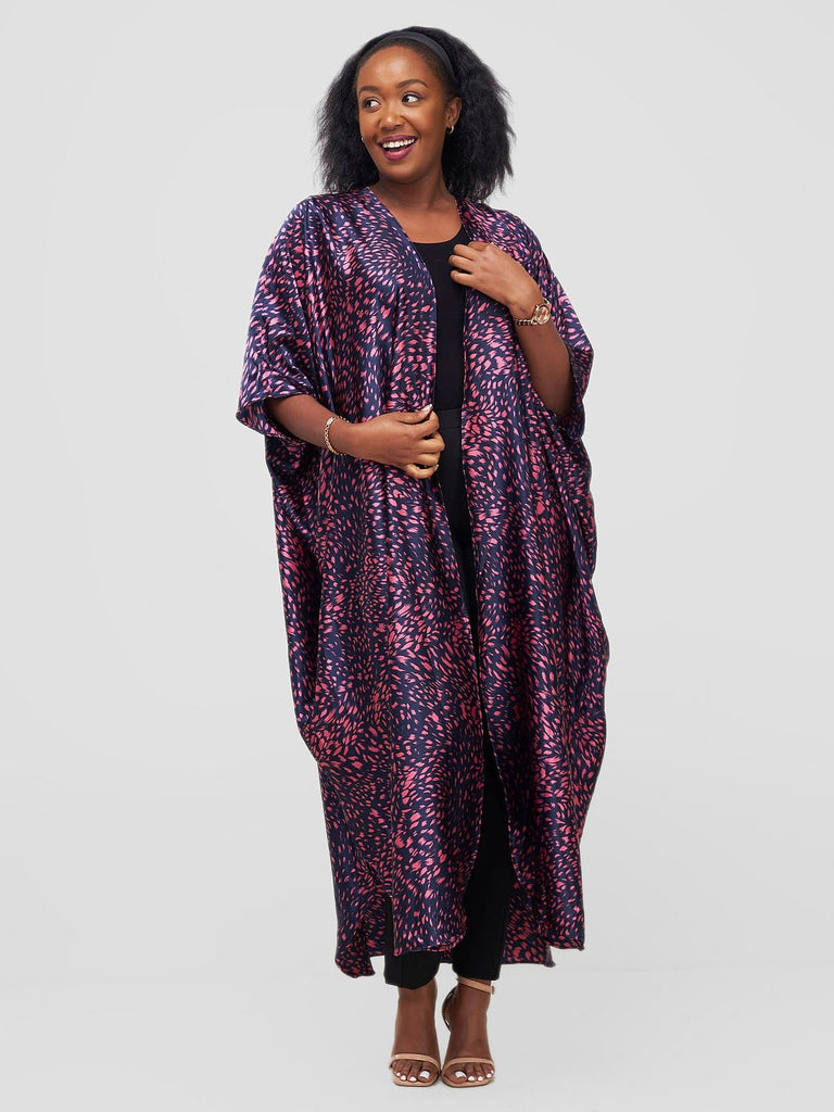 Vivo Extra Wide Kaftan - Navy / Pink - Shopzetu