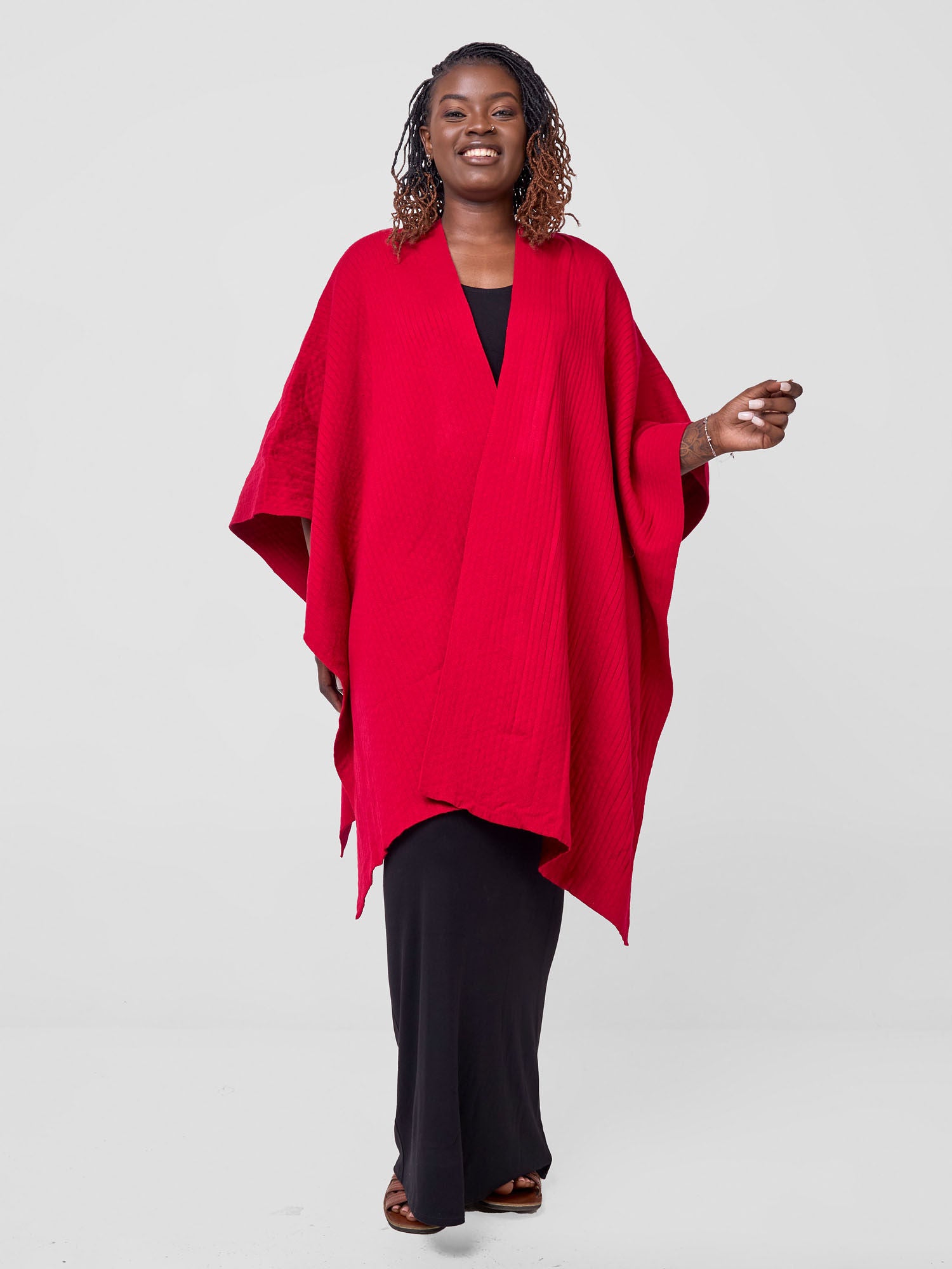 Vivo Adama Poncho - Dark Red