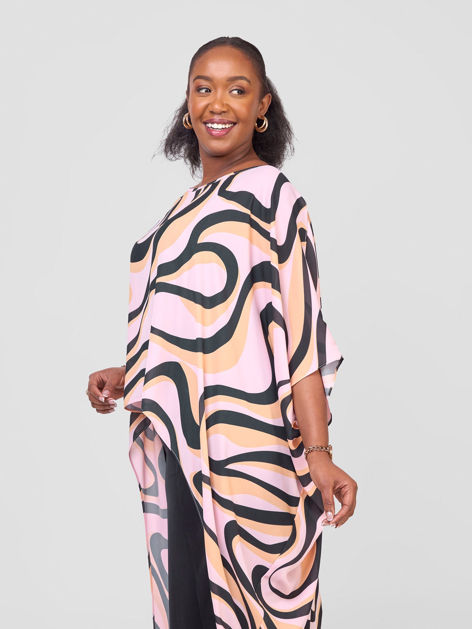 Vivo X Essence High Low Top - Pink / Black Manda Print