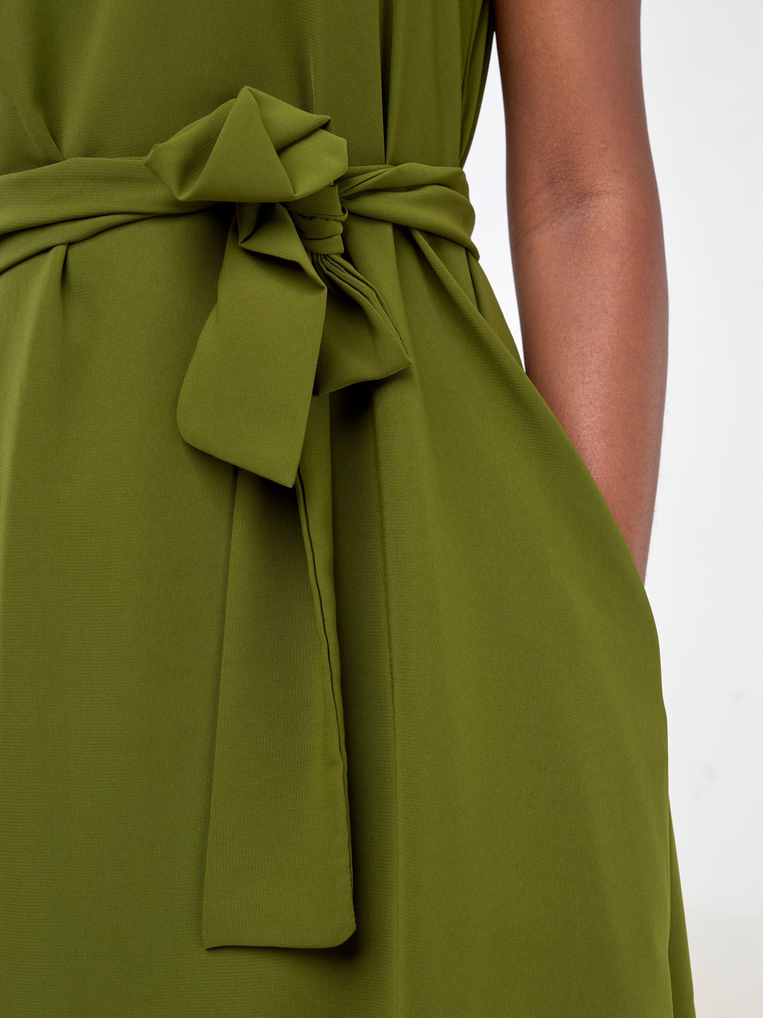 Vivo Basic Cap Sleeve Tent Knee Length Dress - Hunters Green