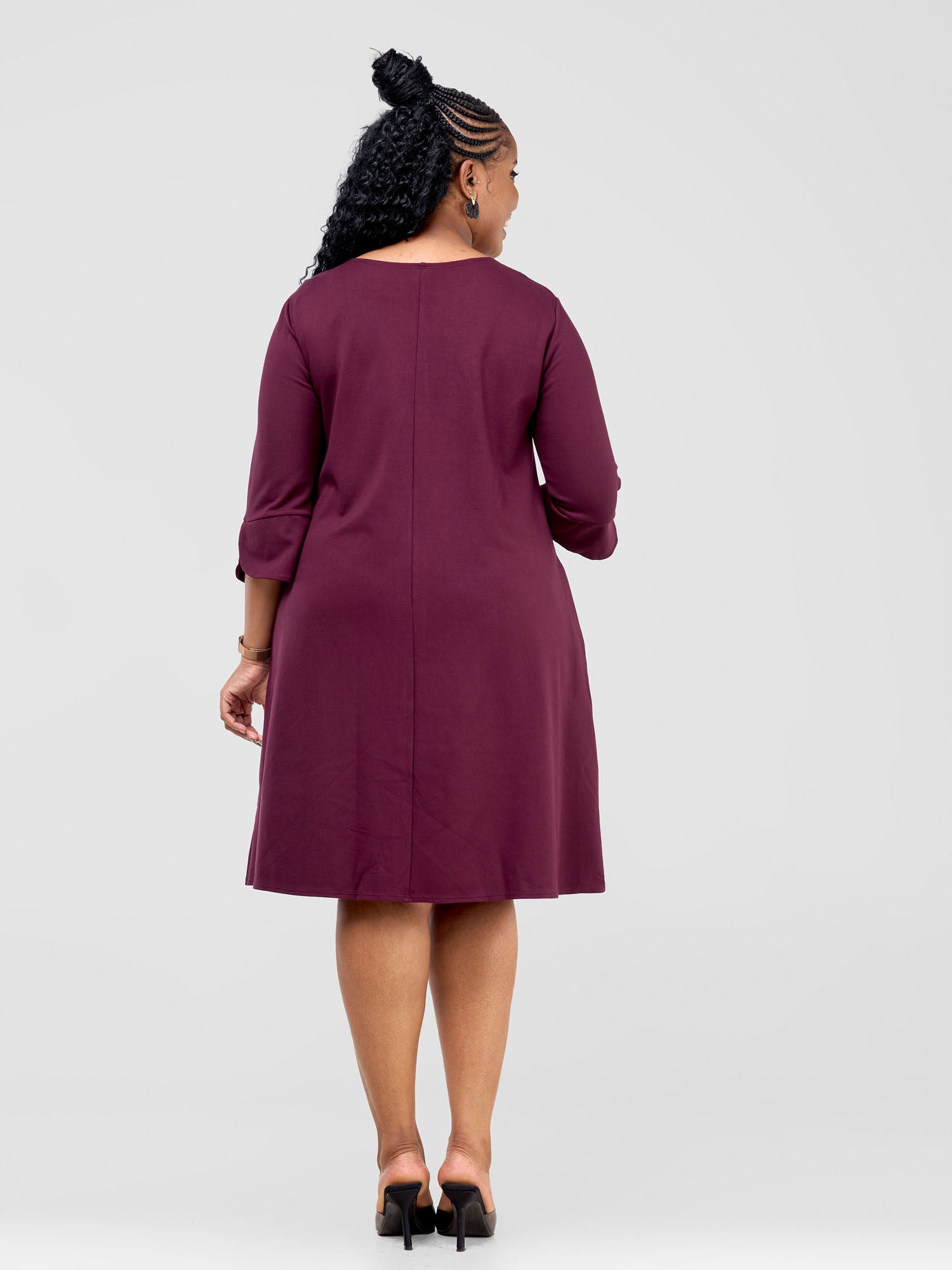 Vivo Zawadi Keyhole Dress - Mulberry