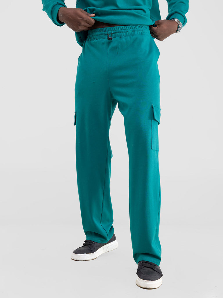 Zoya Men's Cargo Pants - Teal Green