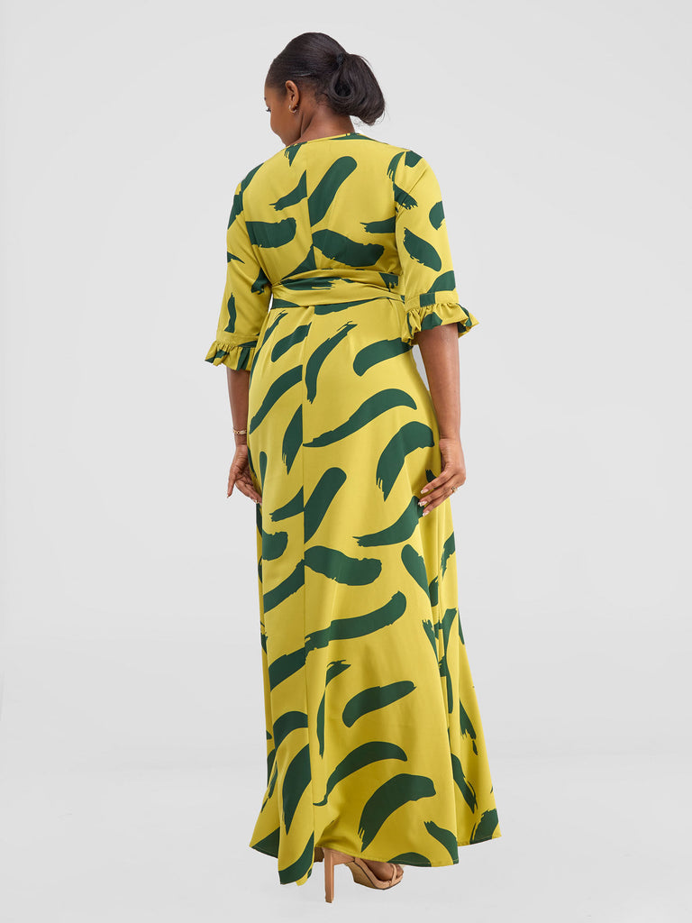 Vivo Nasinka Maxi Shirt Dress - Olive / Dark Green Nasi Print