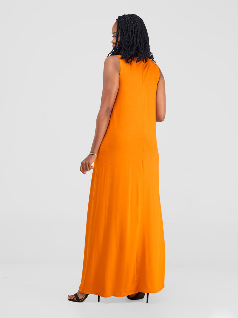 Vivo Mock Maxi Dress - Orange