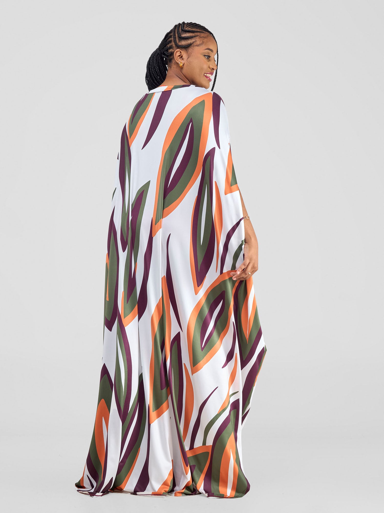 Vivo Kala Slit Maxi Dress - Burgundy / Hunters Bemba Print