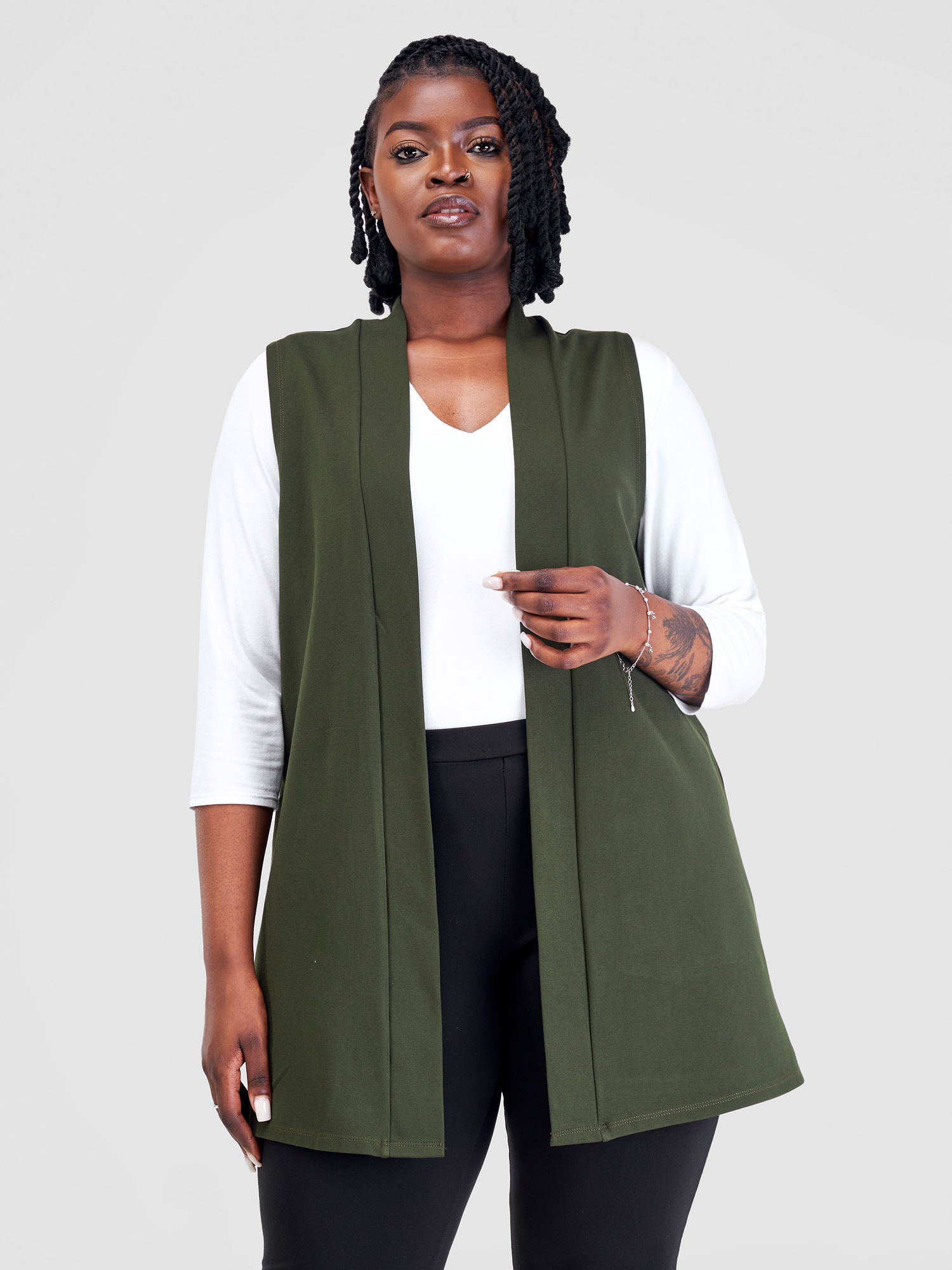 Vivo Azawi Sleeveless Overcoat - Hunters Green