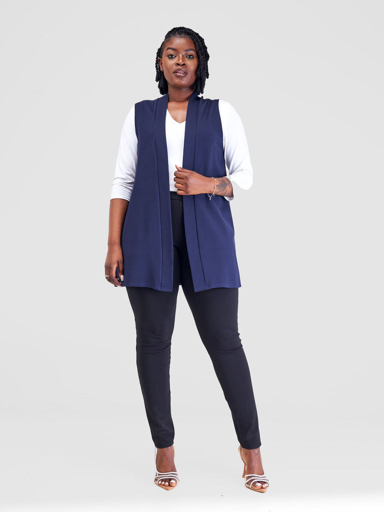 Vivo Azawi Sleeveless Overcoat - Navy