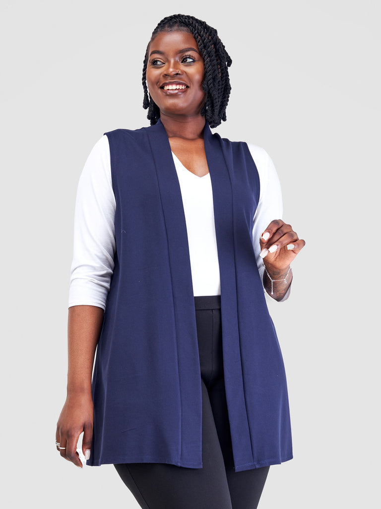 Vivo Azawi Sleeveless Overcoat - Navy