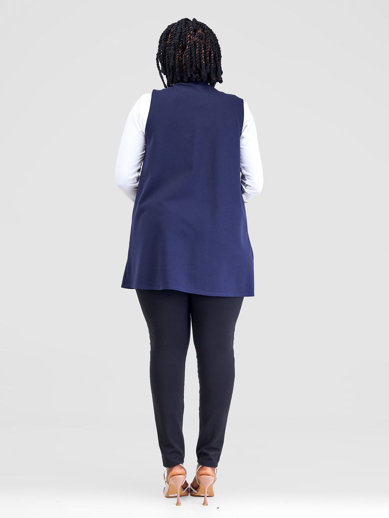 Vivo Azawi Sleeveless Overcoat - Navy