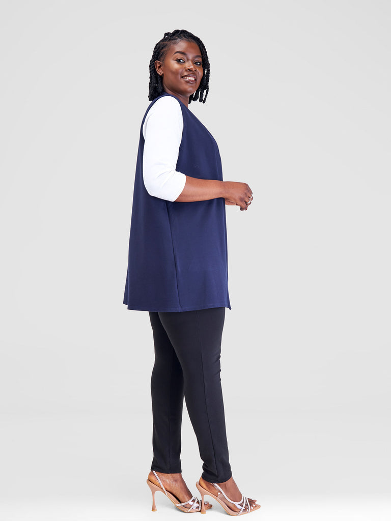 Vivo Azawi Sleeveless Overcoat - Navy