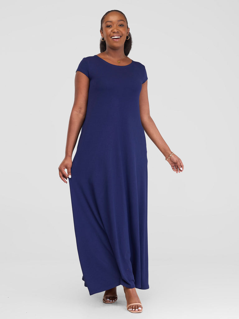 Maxi dress with cap sleeves hotsell