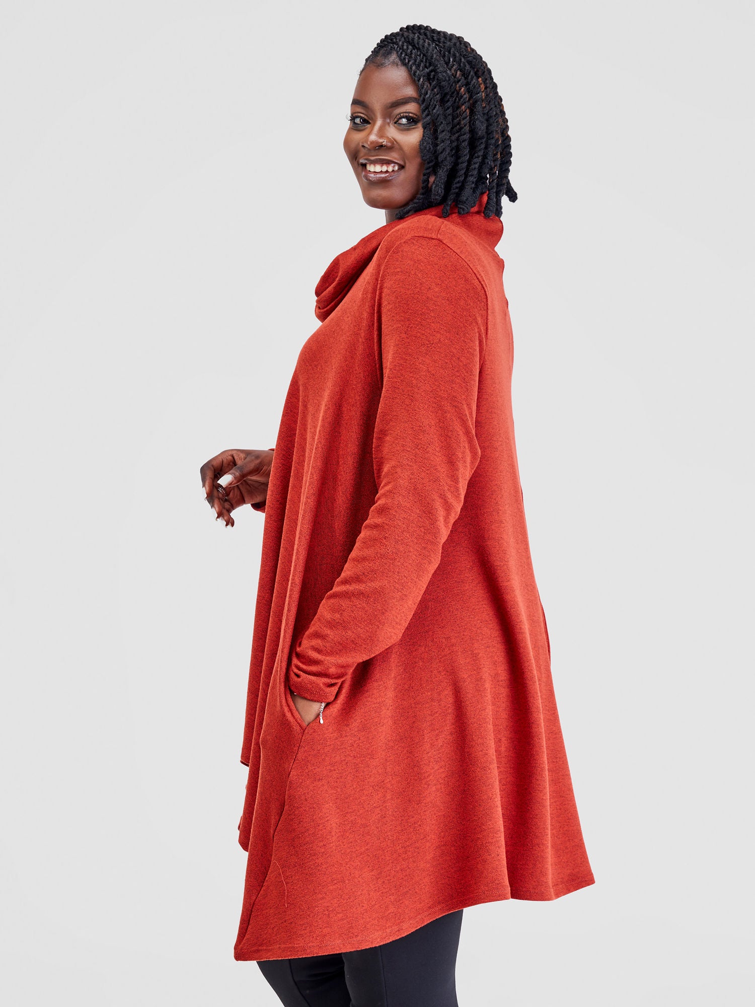 Vivo Basic Imelda Cowl Sweater - Rust