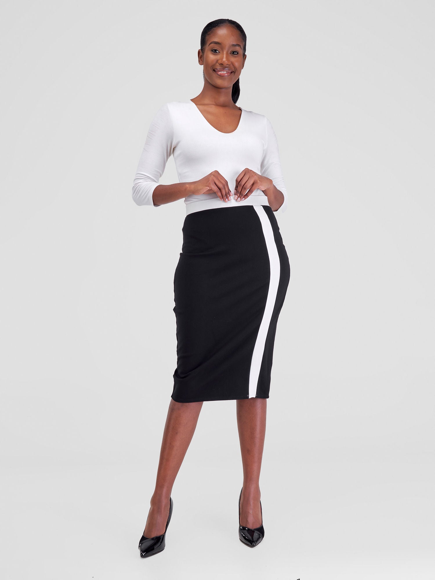 Vivo Azawi Pencil Skirt - Black / White