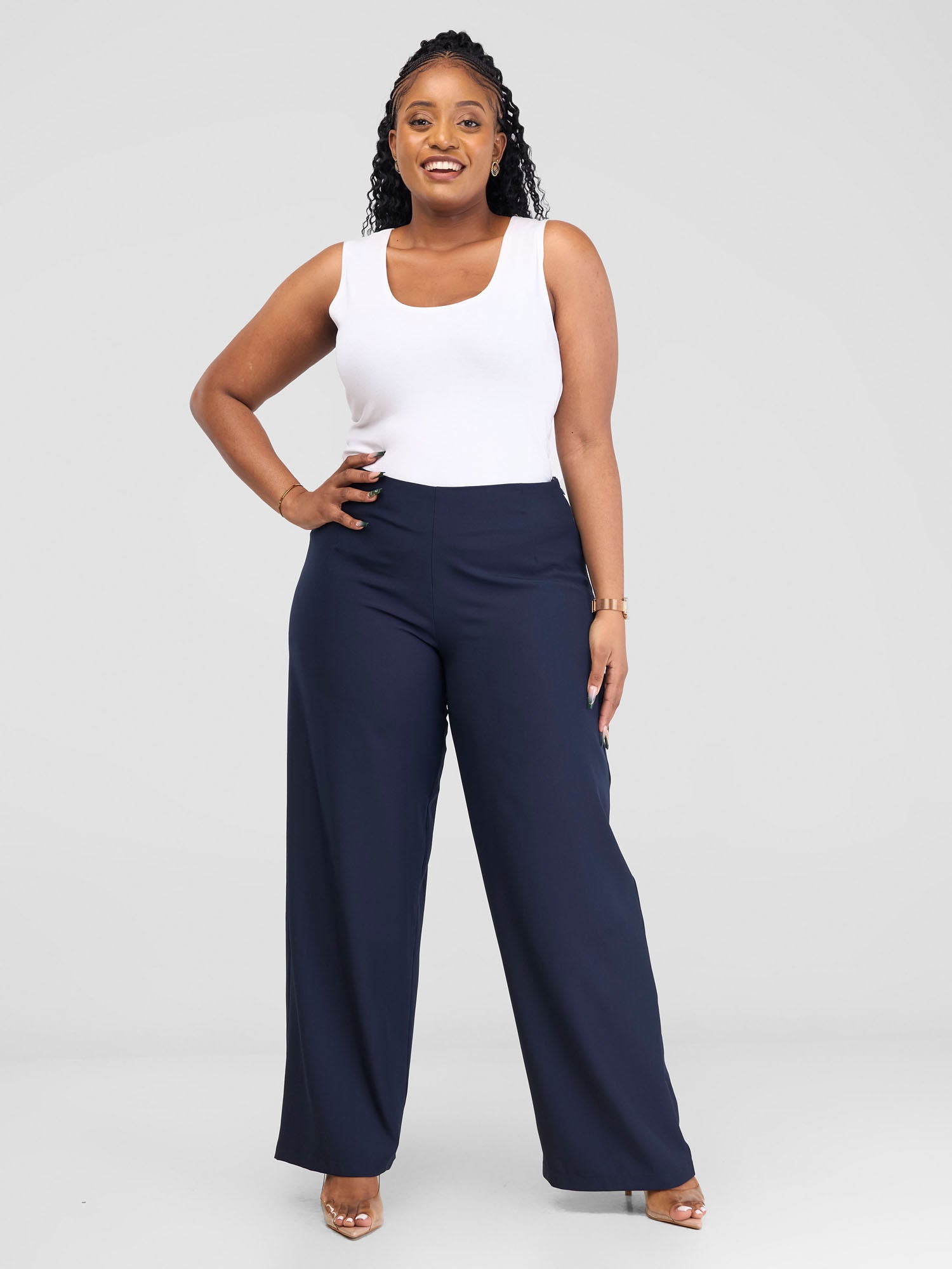 Vivo Zahari Straight Leg Pants - Navy