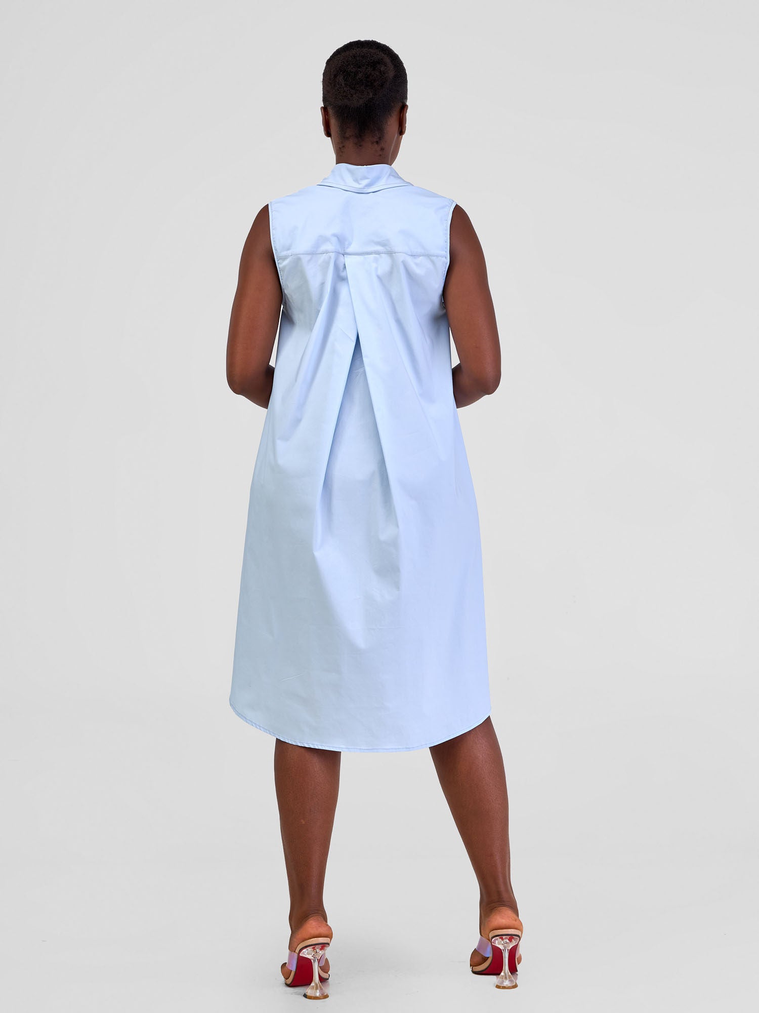 Safari Kaya Sleeveless Tent Shirt Dress - Blue