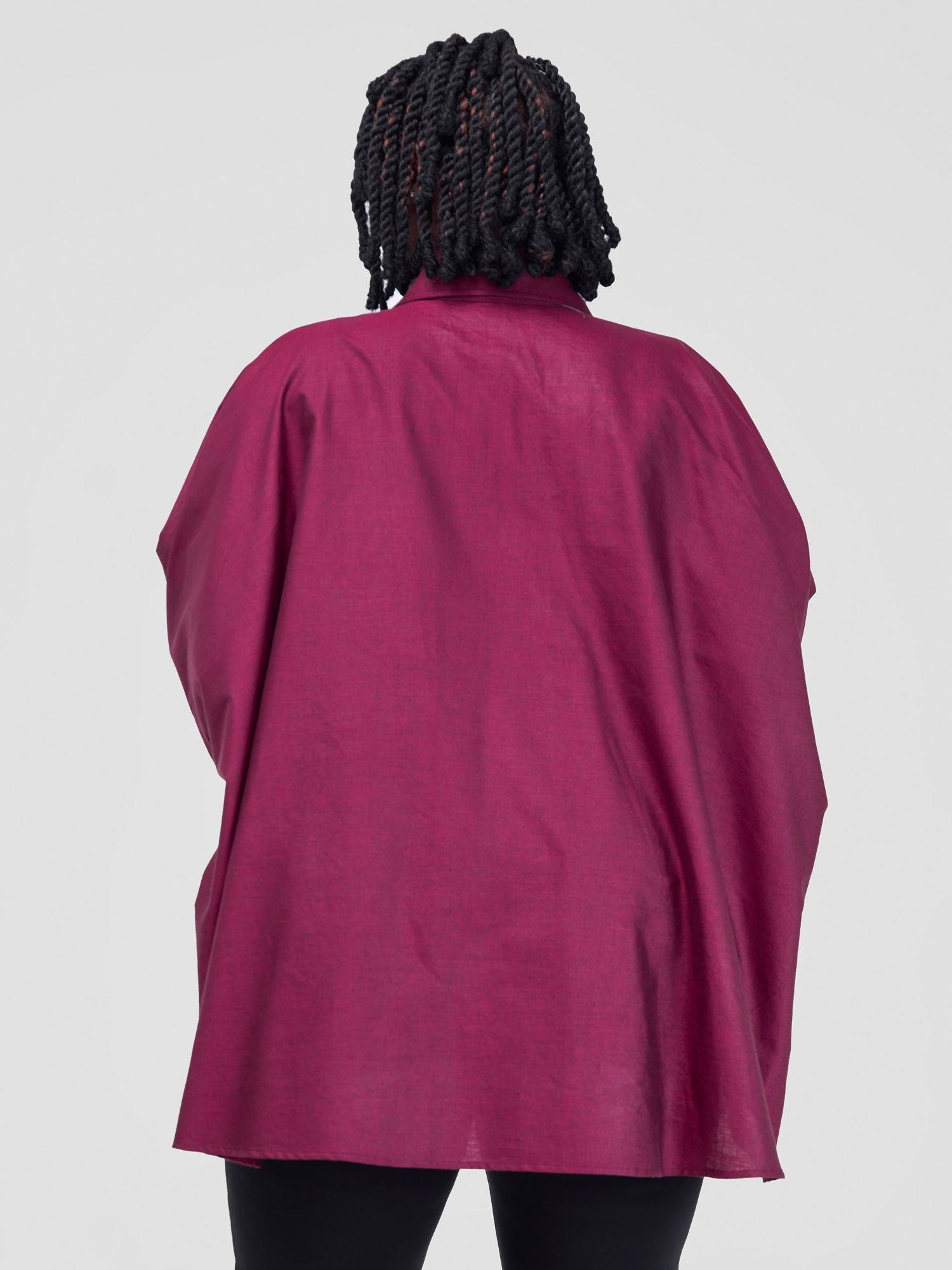 Safari Kikoy Tunic High Low Top  - Dark Maroon