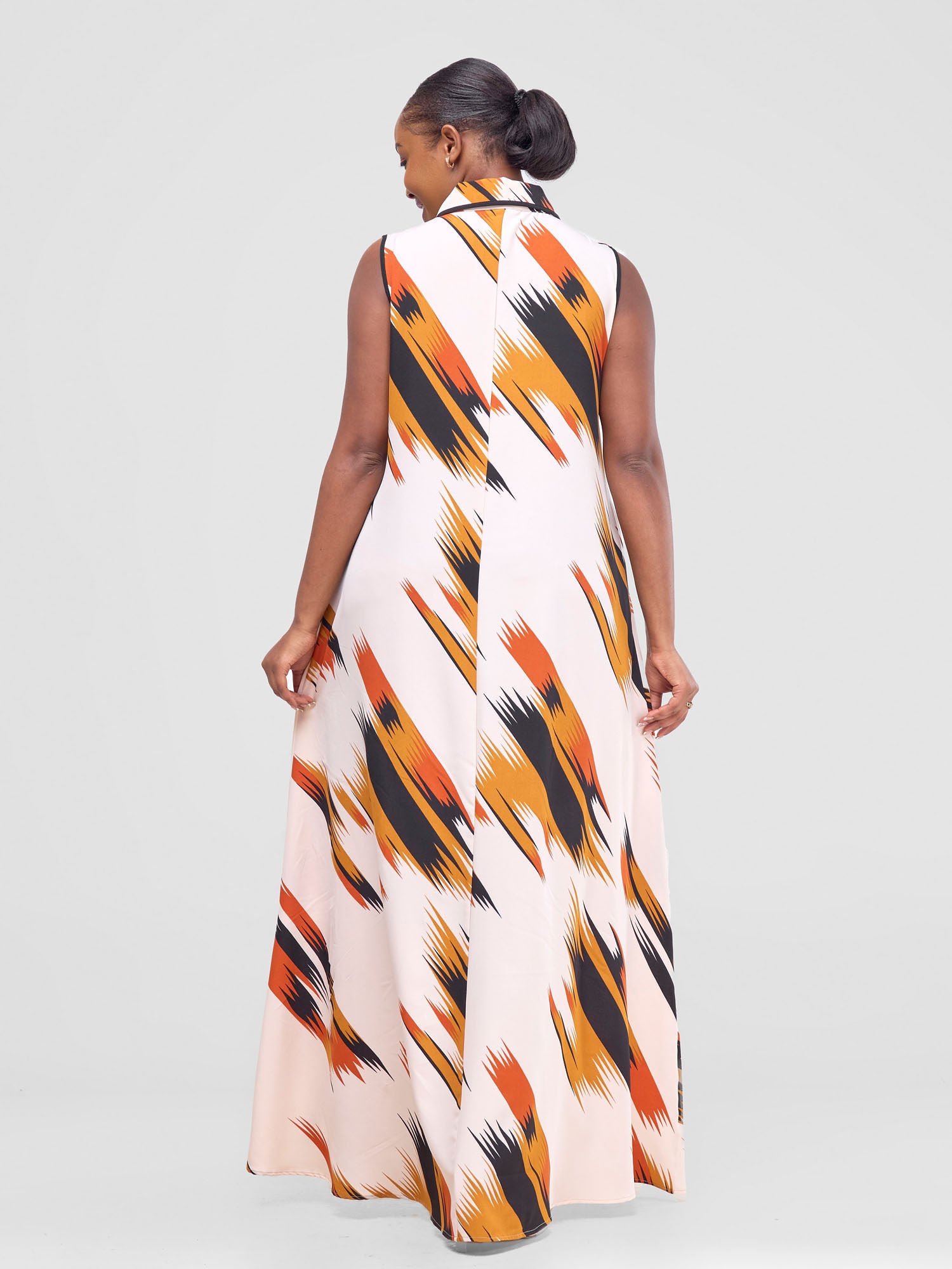 Vivo Shaa Sleeveless Maxi Dress - Teal / Tan Print