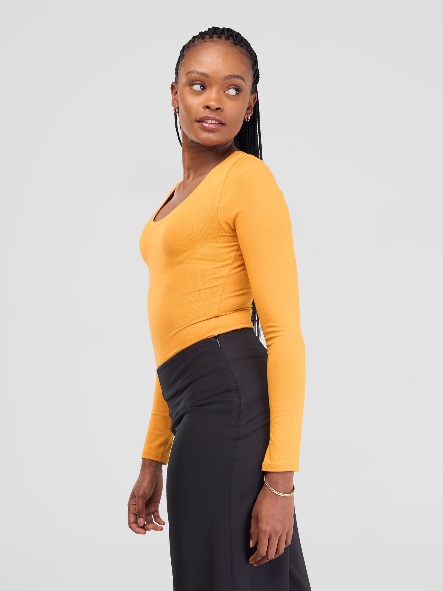 Vivo Basic Long Sleeved Bodysuit - Mustard