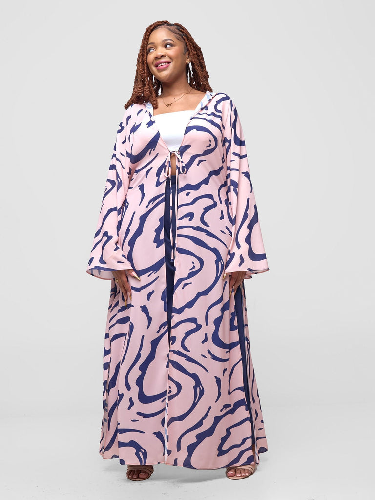 Zoya Shani Kimono - Navy / Peach Sani Print - Shopzetu