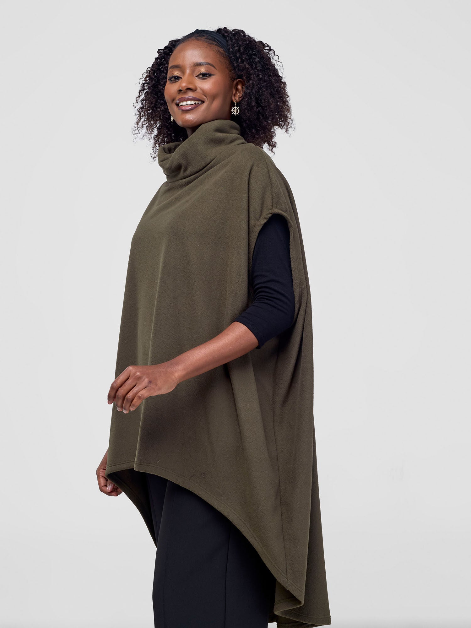 Vivo Binti High Low Poncho - Hunters Green
