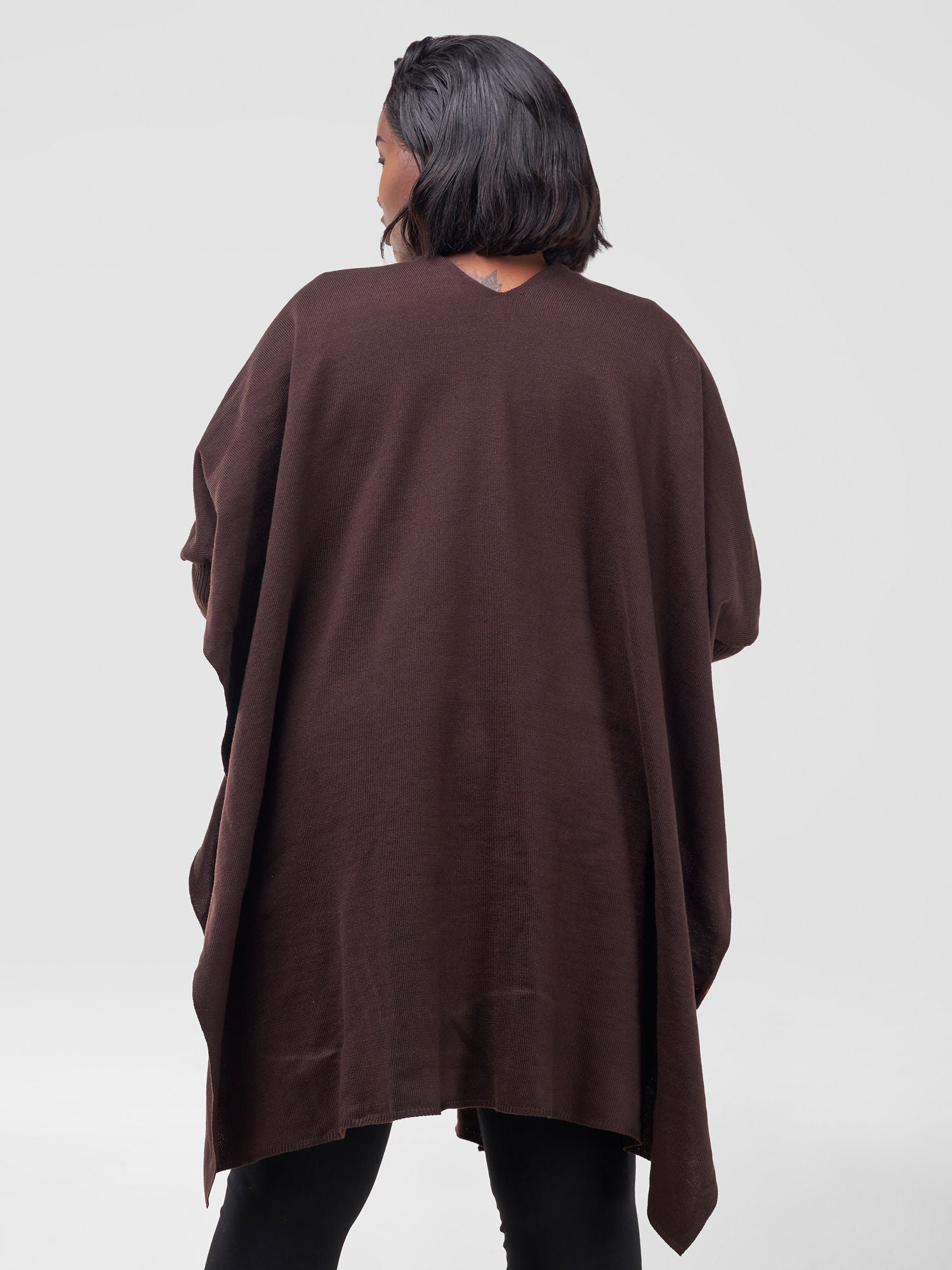 Vivo Cuffed Wrap Poncho - Dark Chocolate