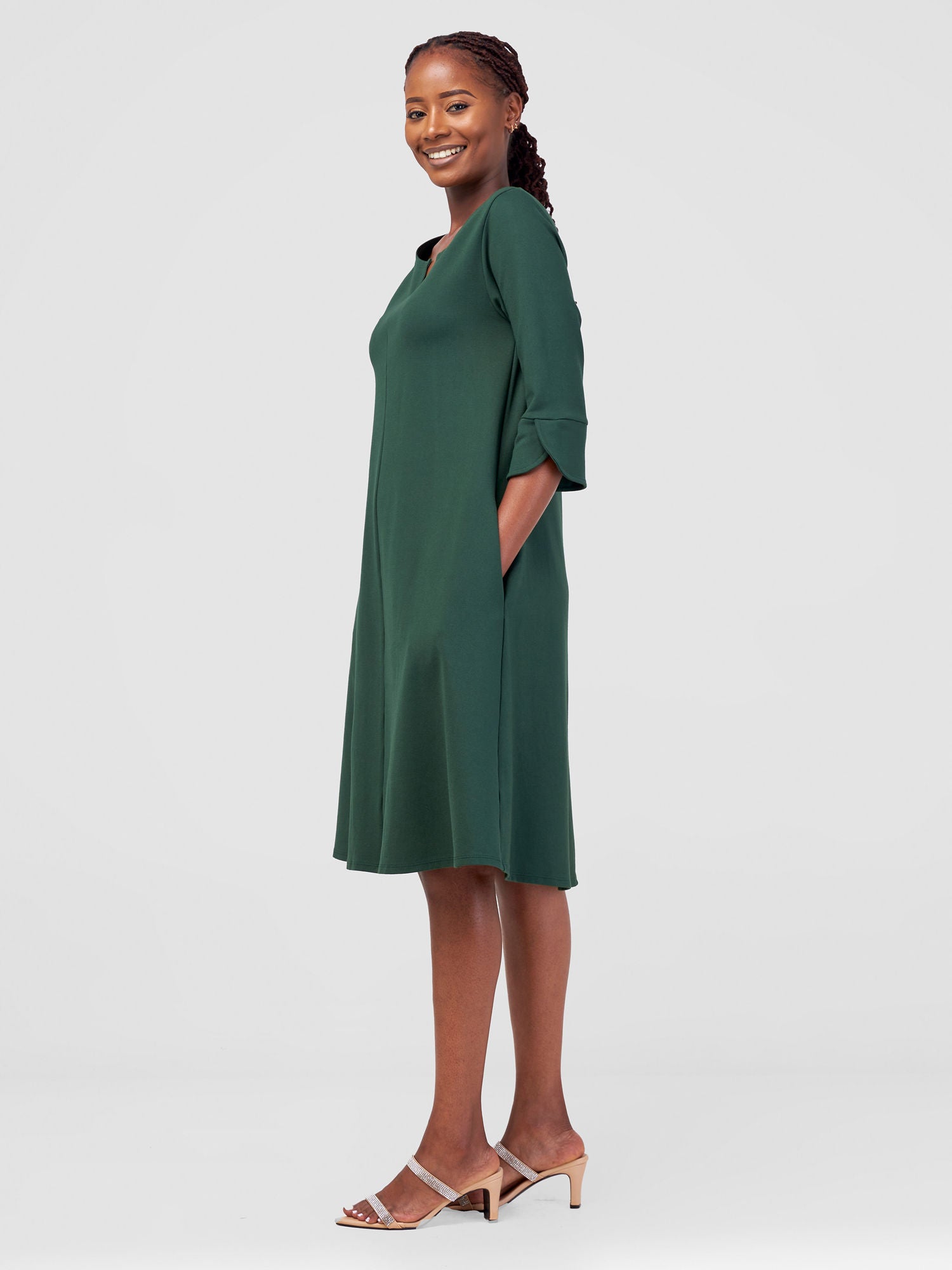 Vivo Zawadi Keyhole Dress - Green