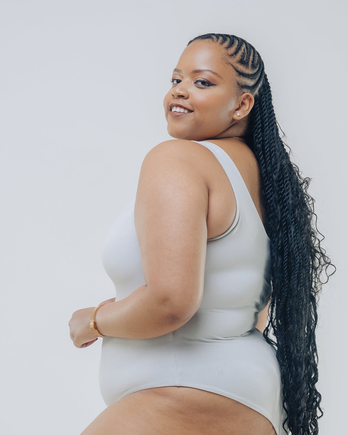 Vivo X This Is Essential  Sleeveless Scooped Neck Bodysuit - Grey