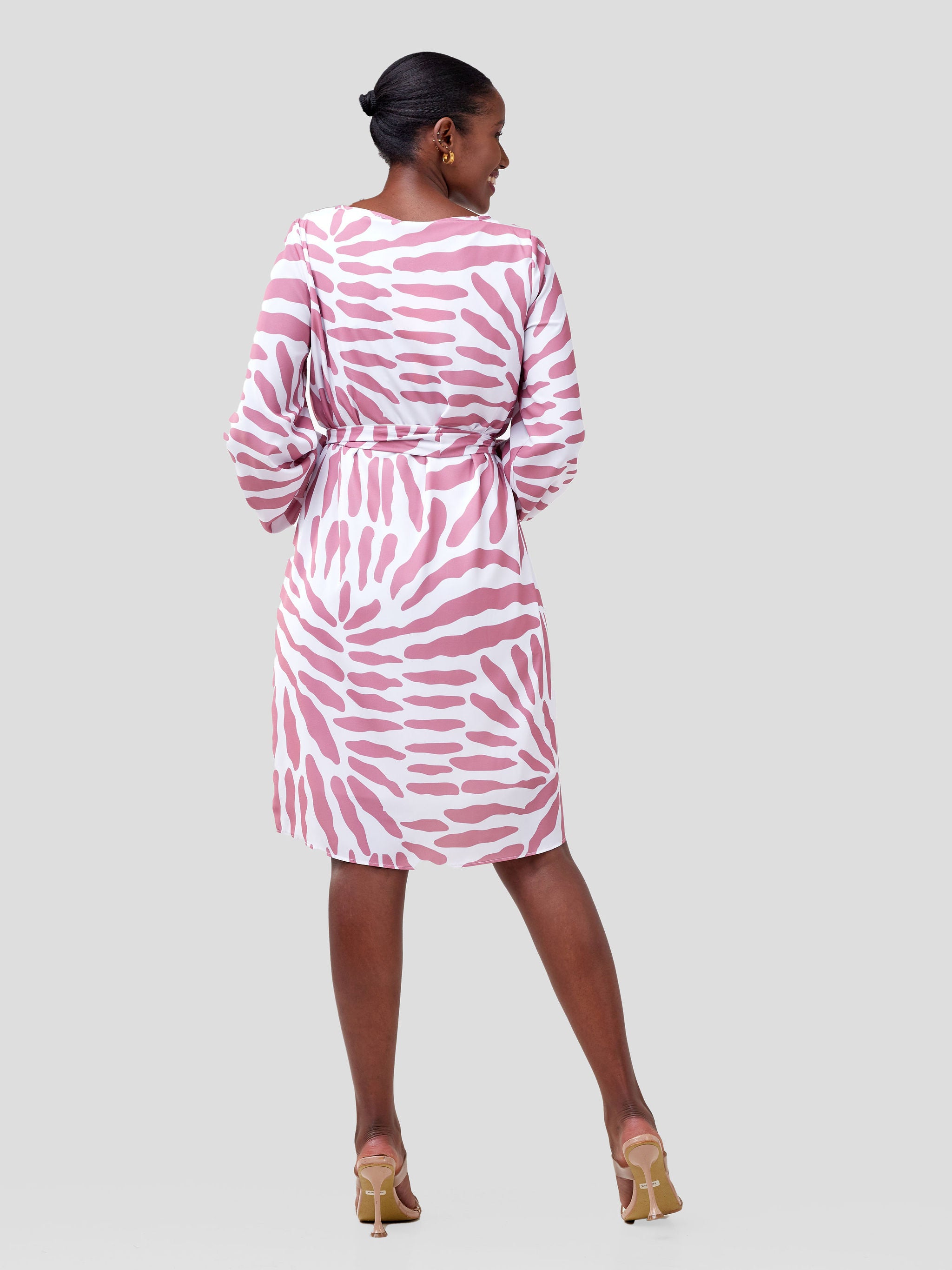 Vivo Zawadi Shift Dress - Pink Print