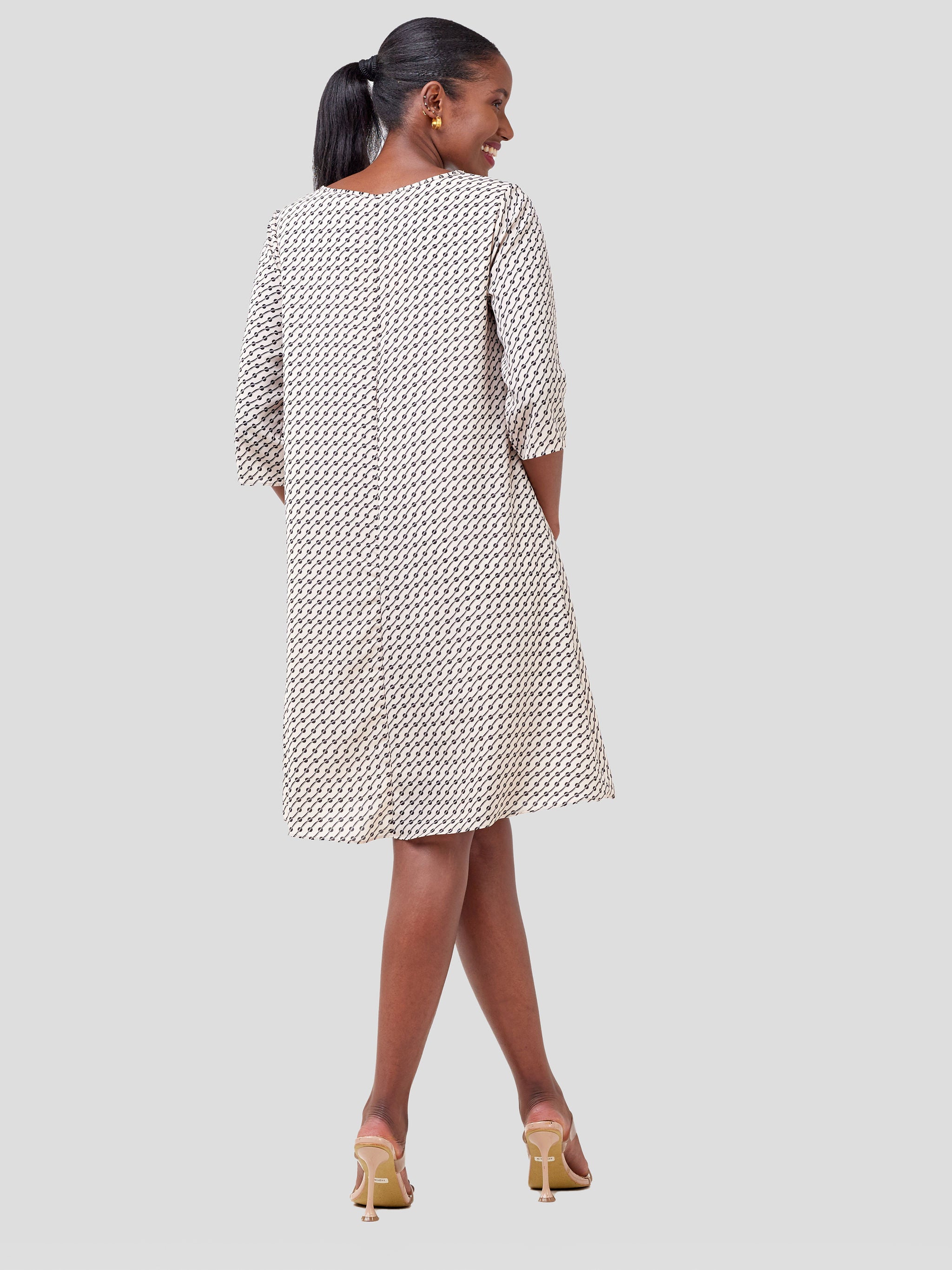 Vivo Ayo Tent Dress - Polka Cream Print
