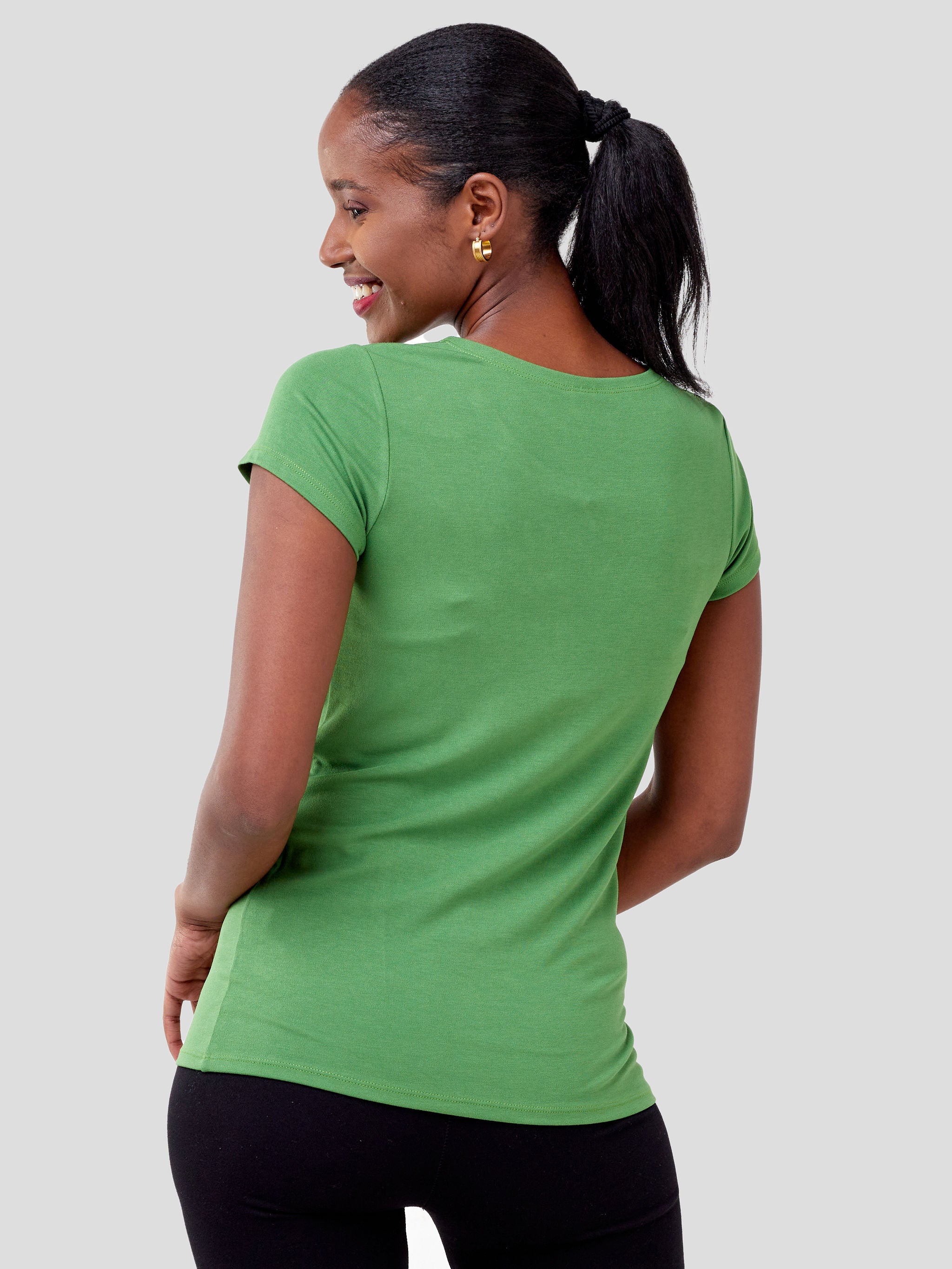 Vivo Basic Val Cap Sleeve Top - Green