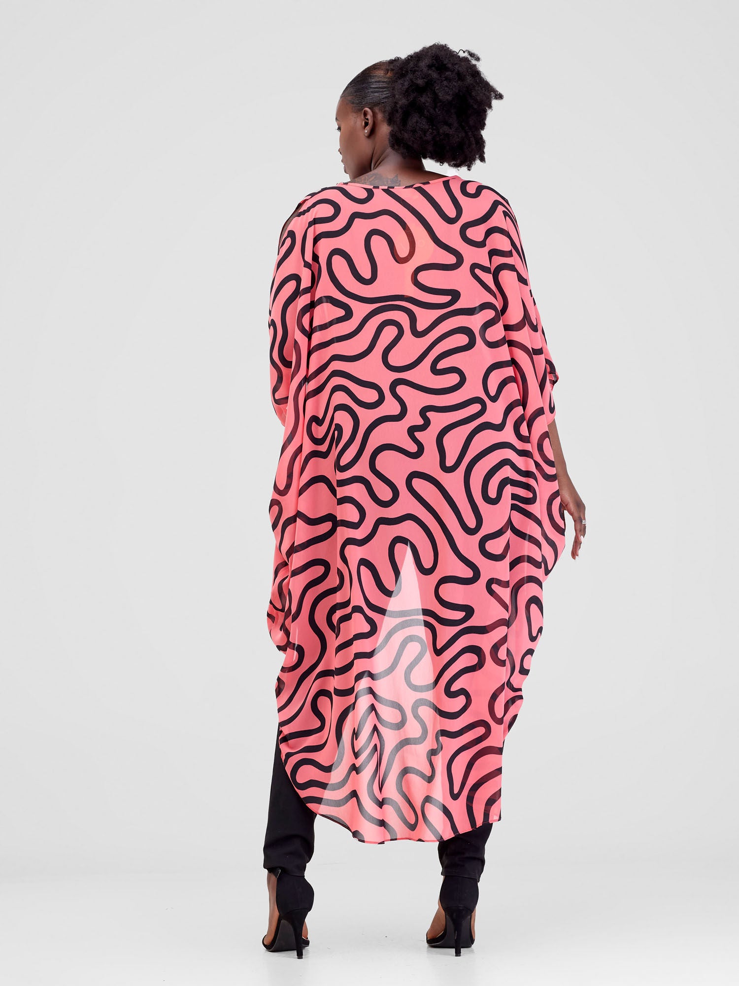 Vivo Hanabi High Low Top - Pink / Black Kari Print