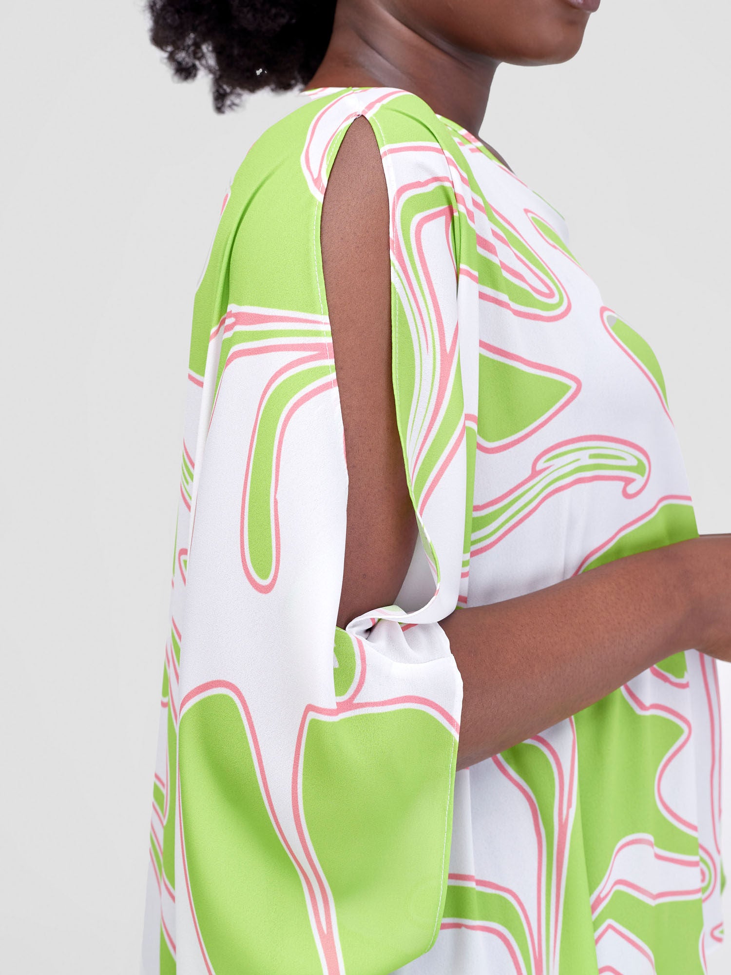 Vivo Hanabi High Low Top - Green / White Zazi Print